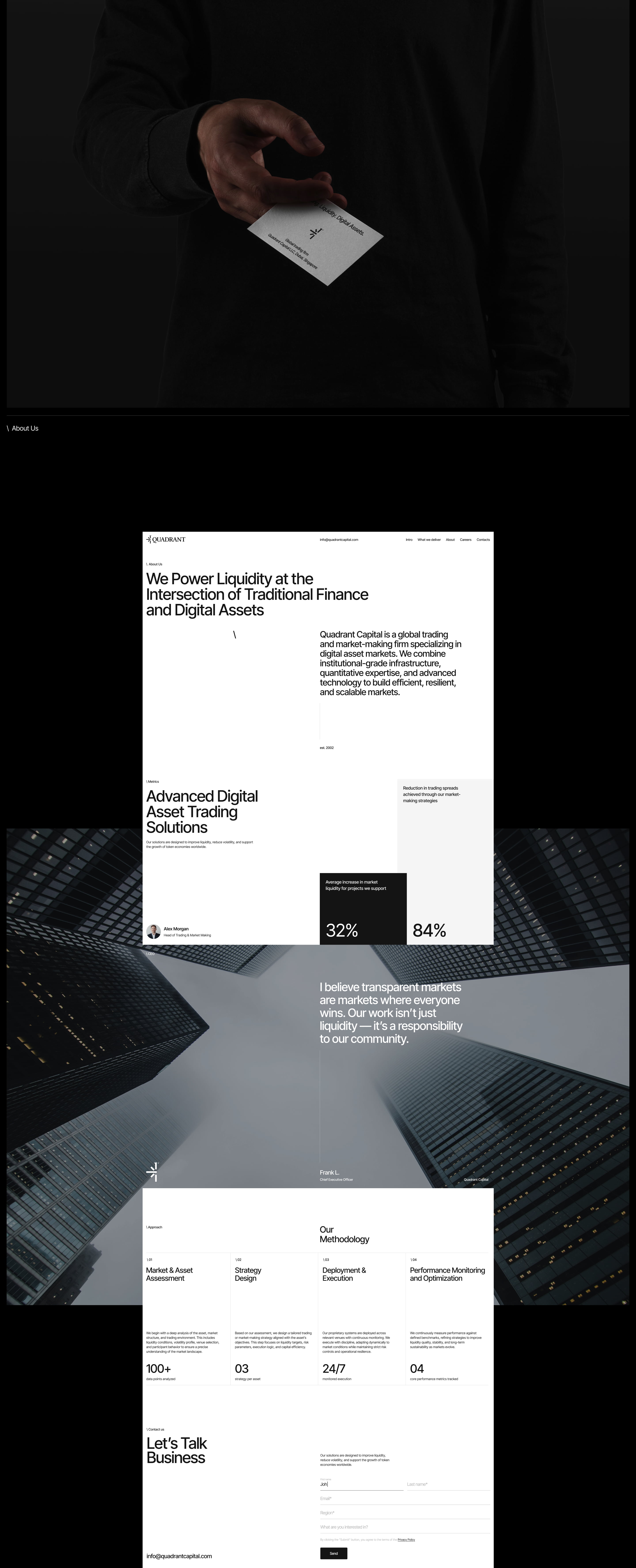 Quadrant Сapital — Изображение №2 — Интерфейсы, Брендинг на Dprofile