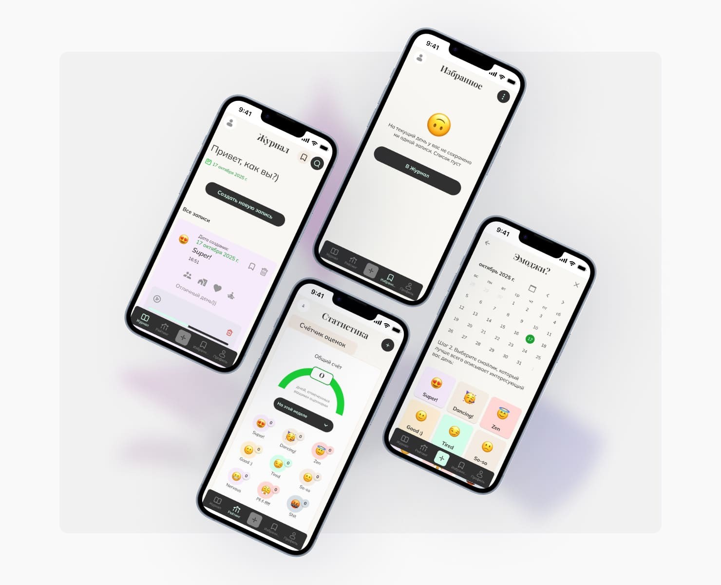 Mood Diary — ваш персональный дневник настроения — Интерфейсы на Dprofile