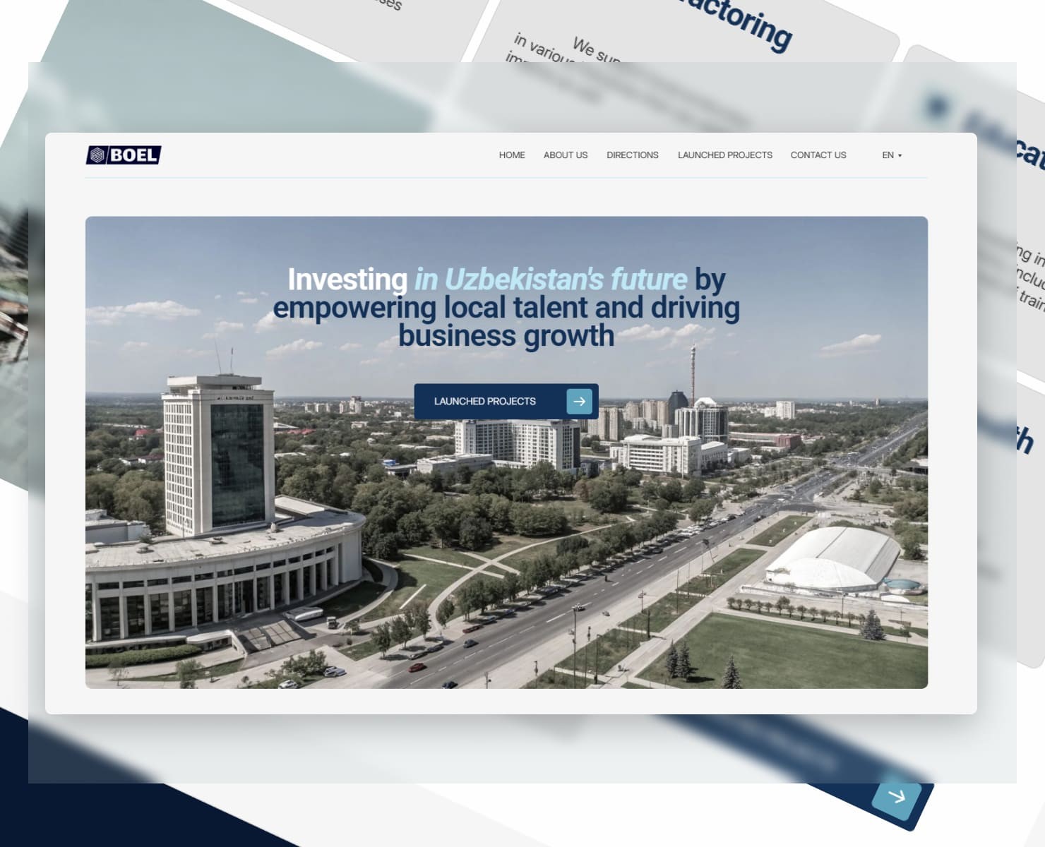 Поставки товаров в Узбекистан — boelinvestments.com — Интерфейсы, Брендинг на Dprofile