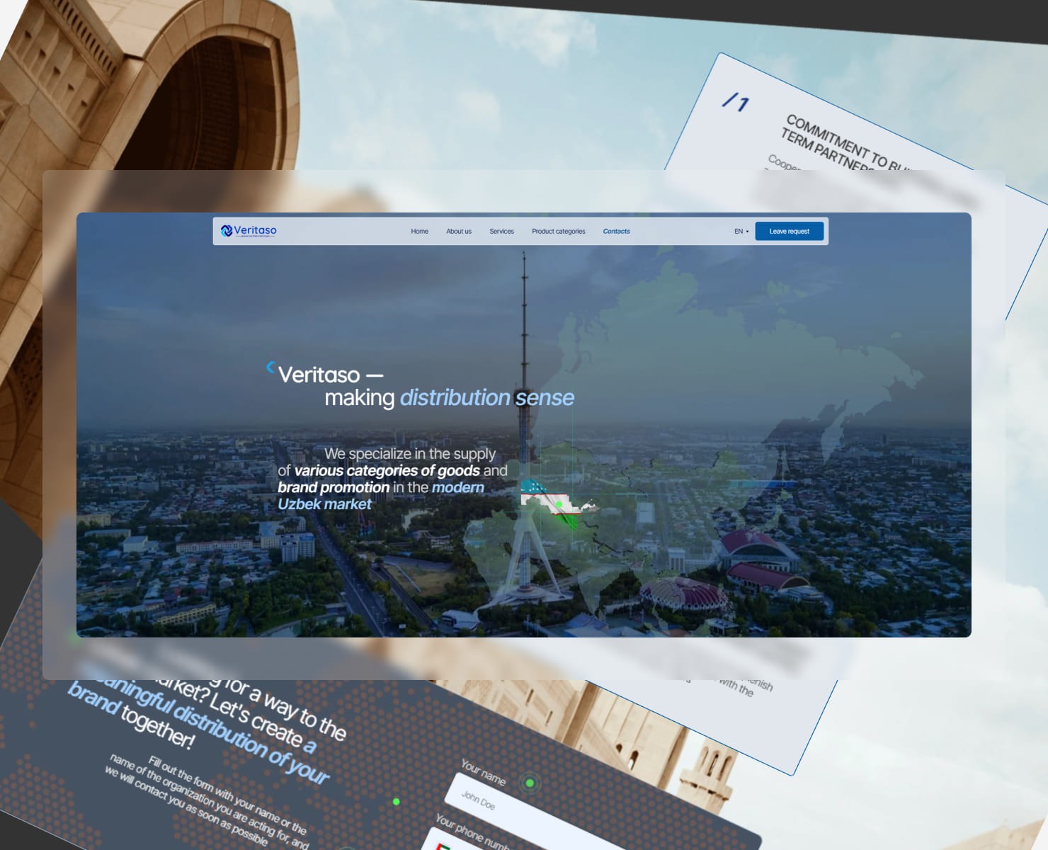 Девелопмент в Узбекистане — veritaso-group.com — Интерфейсы, Брендинг на Dprofile