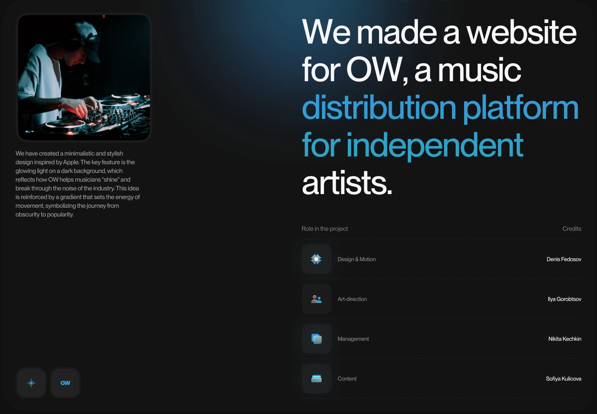 OW | WEB. — Изображение №2 — Интерфейсы, Анимация на Dprofile