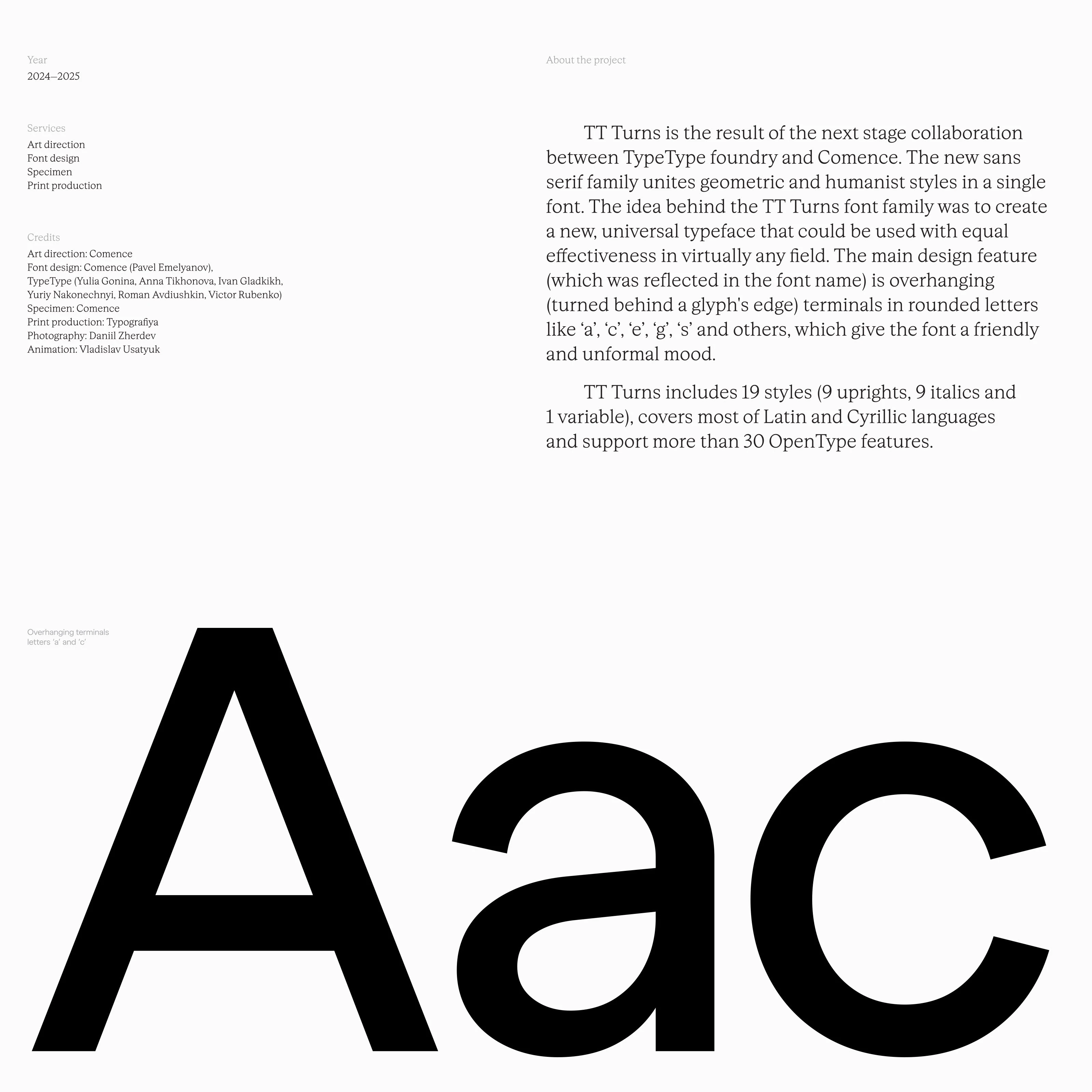 TT Turns Font & Specimen — Изображение №2 — Брендинг, Графика на Dprofile