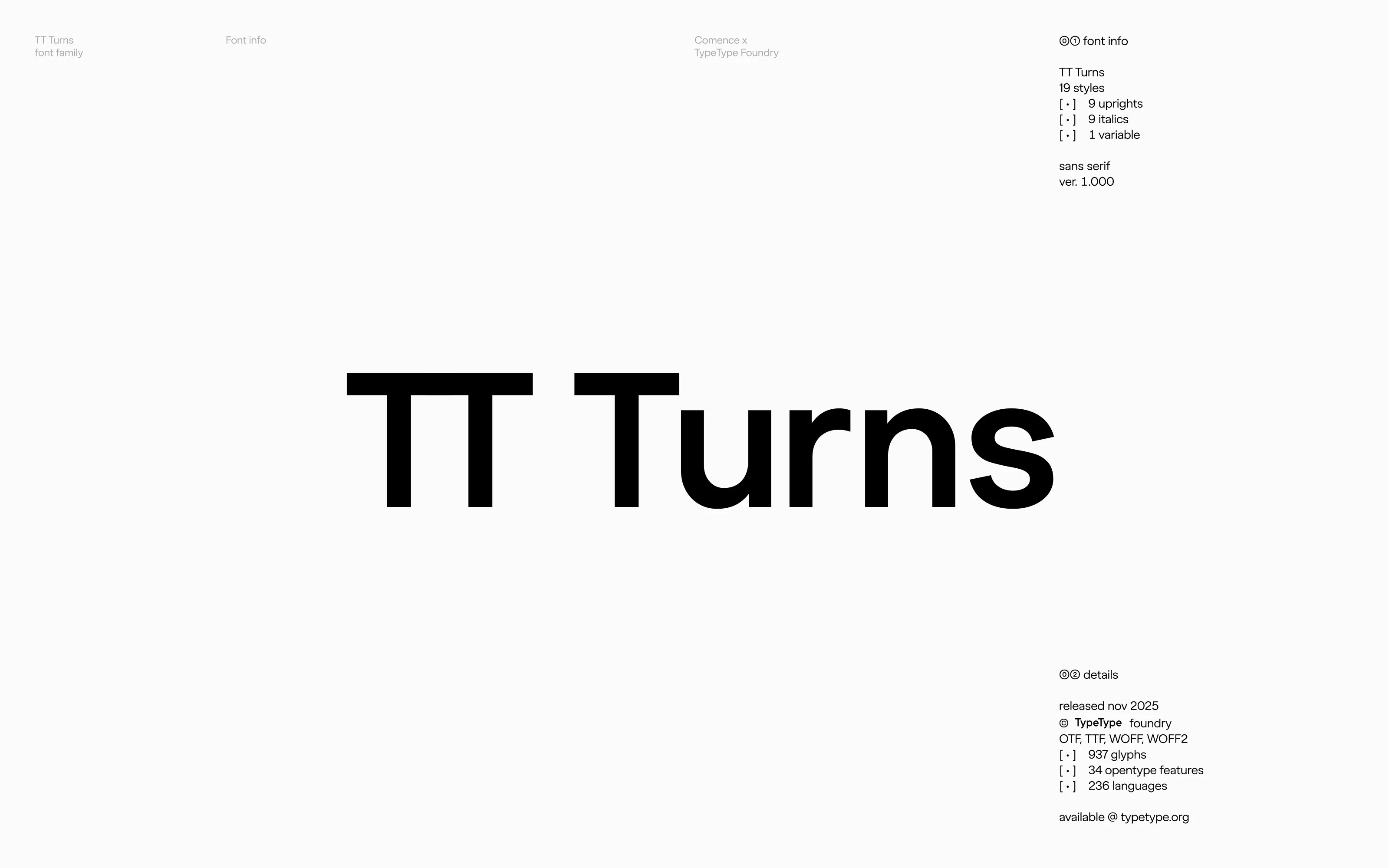 TT Turns Font & Specimen — Изображение №19 — Брендинг, Графика на Dprofile