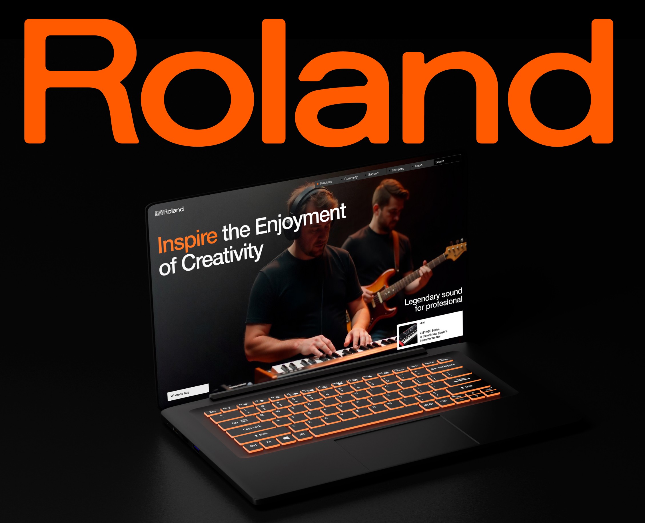 Редизайн сайта Roland на Dprofile