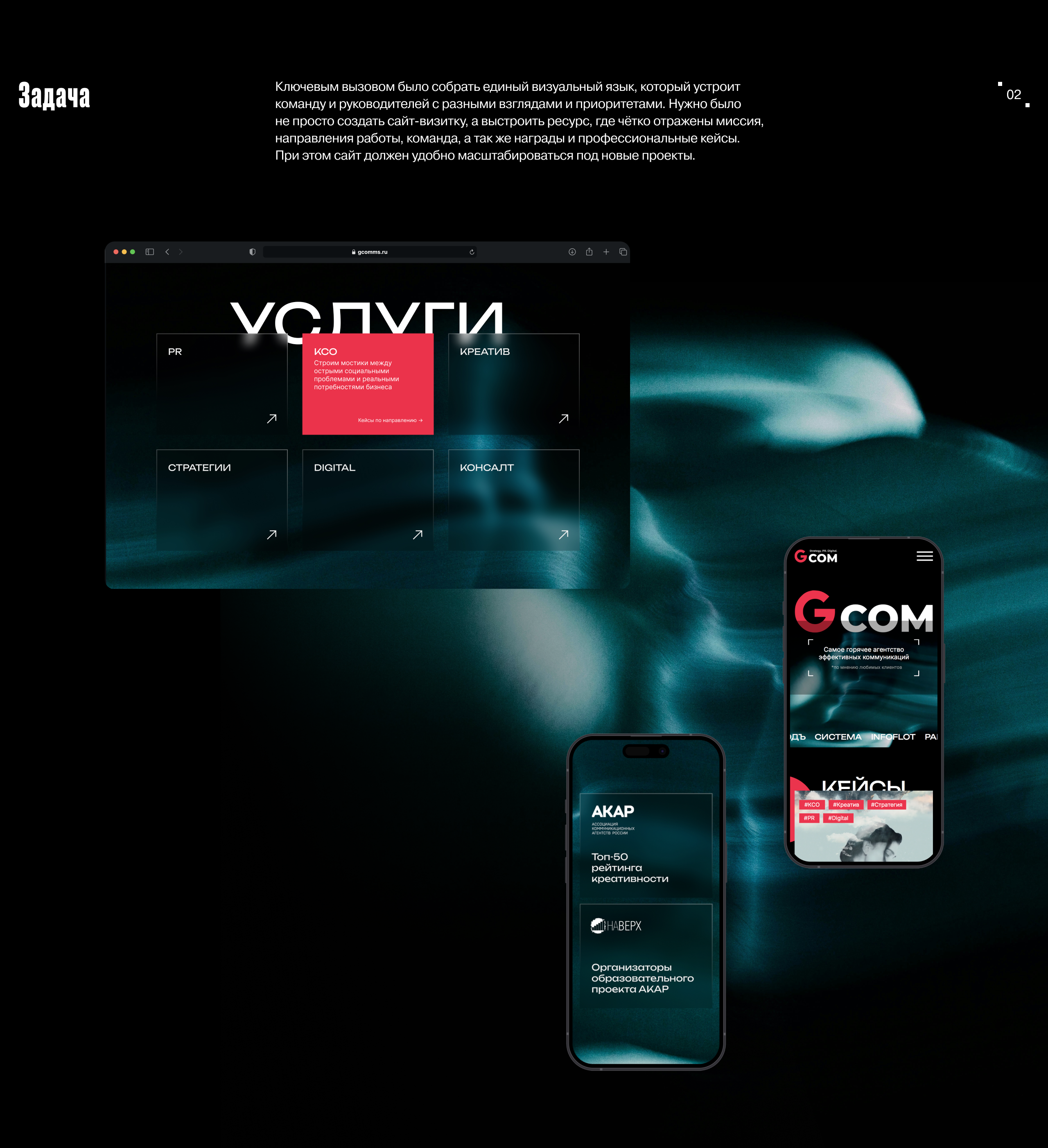 G-com: Сайт для коммуникационного агентства — Изображение №3 — Интерфейсы, Брендинг на Dprofile