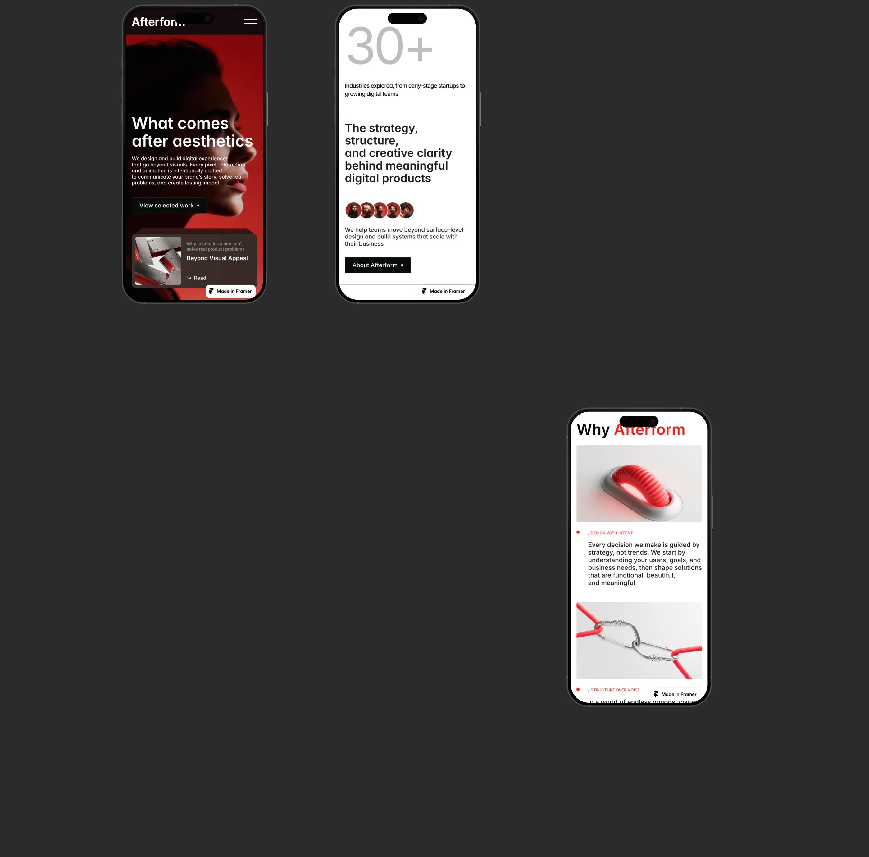 Afterform - Framer шаблон для digital-студий — Изображение №3 — Интерфейсы, Брендинг на Dprofile
