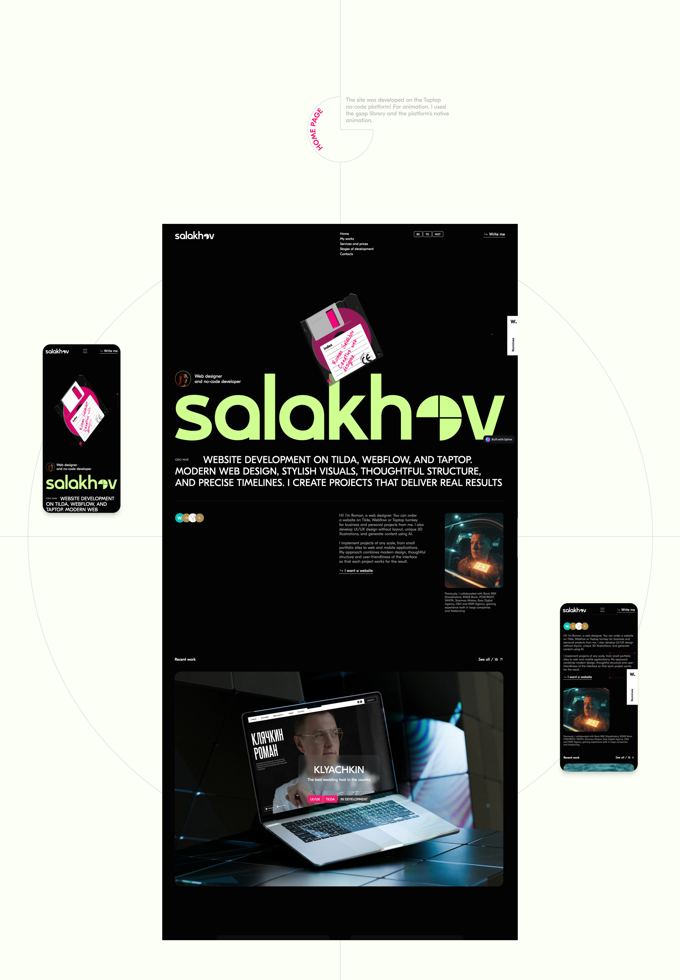 Роман Салахов - Портфолио веб-дизайнера (Taptop)) — Изображение №2 — Интерфейсы, Брендинг на Dprofile