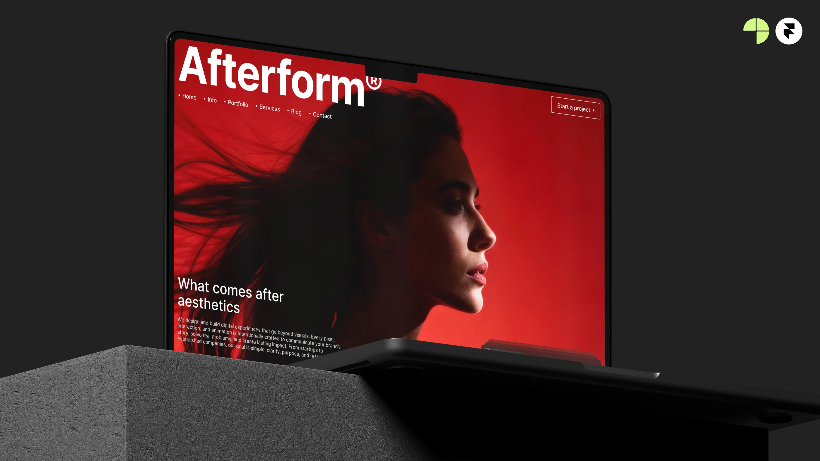 Afterform - Framer шаблон для digital-студий — Изображение №1 — Интерфейсы, Брендинг на Dprofile