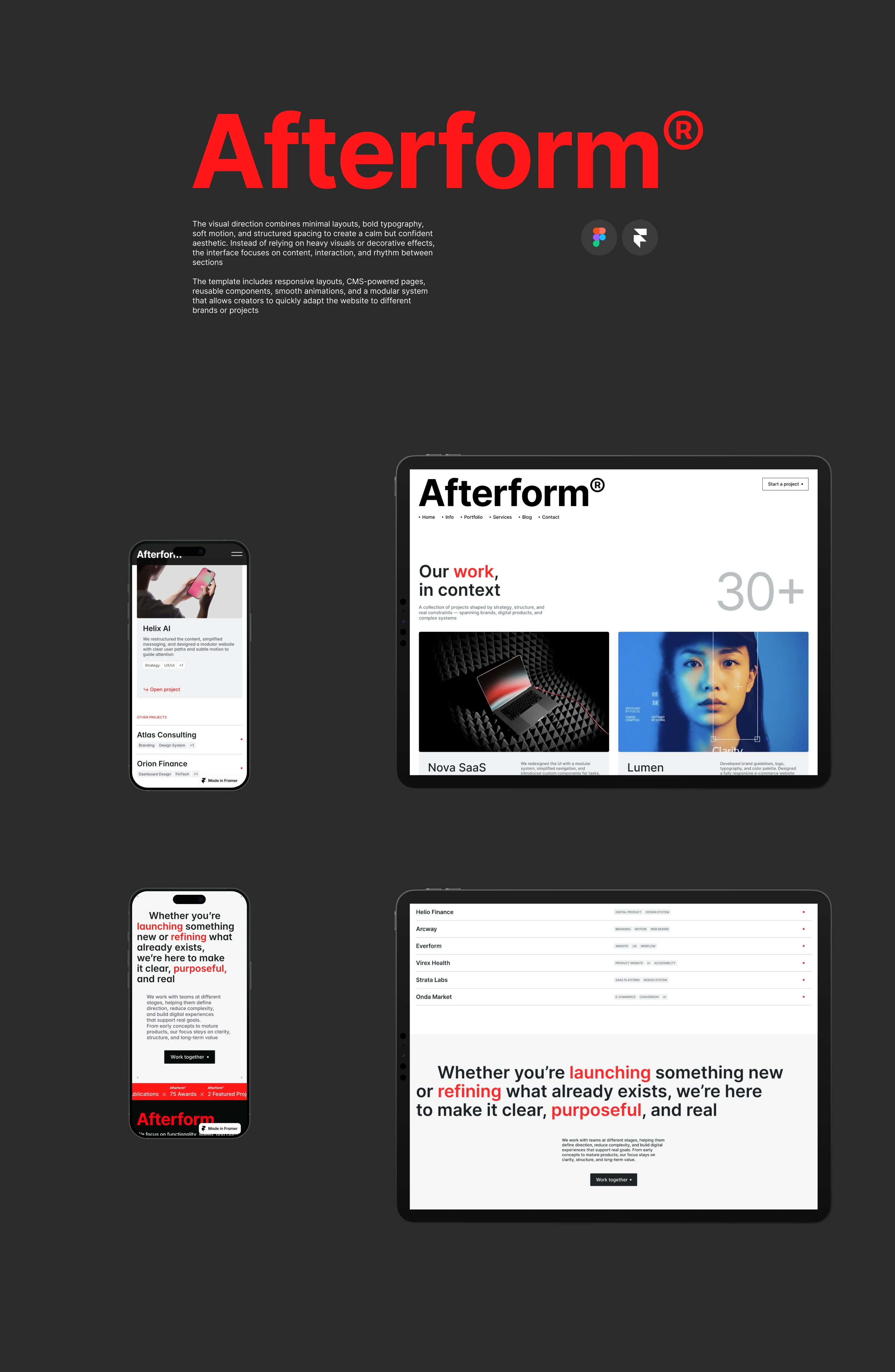 Afterform - Framer шаблон для digital-студий — Изображение №11 — Интерфейсы, Брендинг на Dprofile