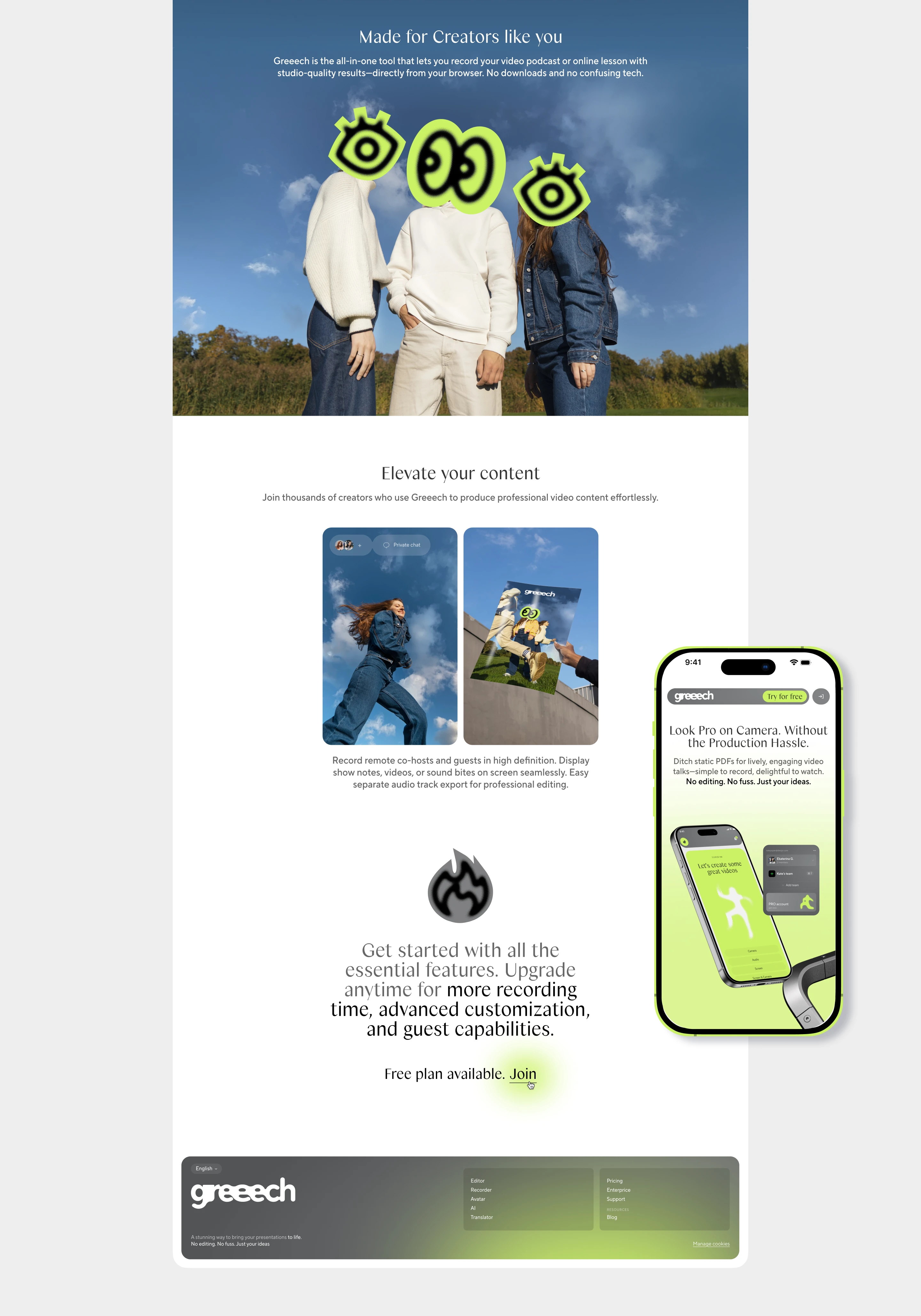 Greeech | Video recorder & Editor — Изображение №10 — Интерфейсы, Брендинг на Dprofile
