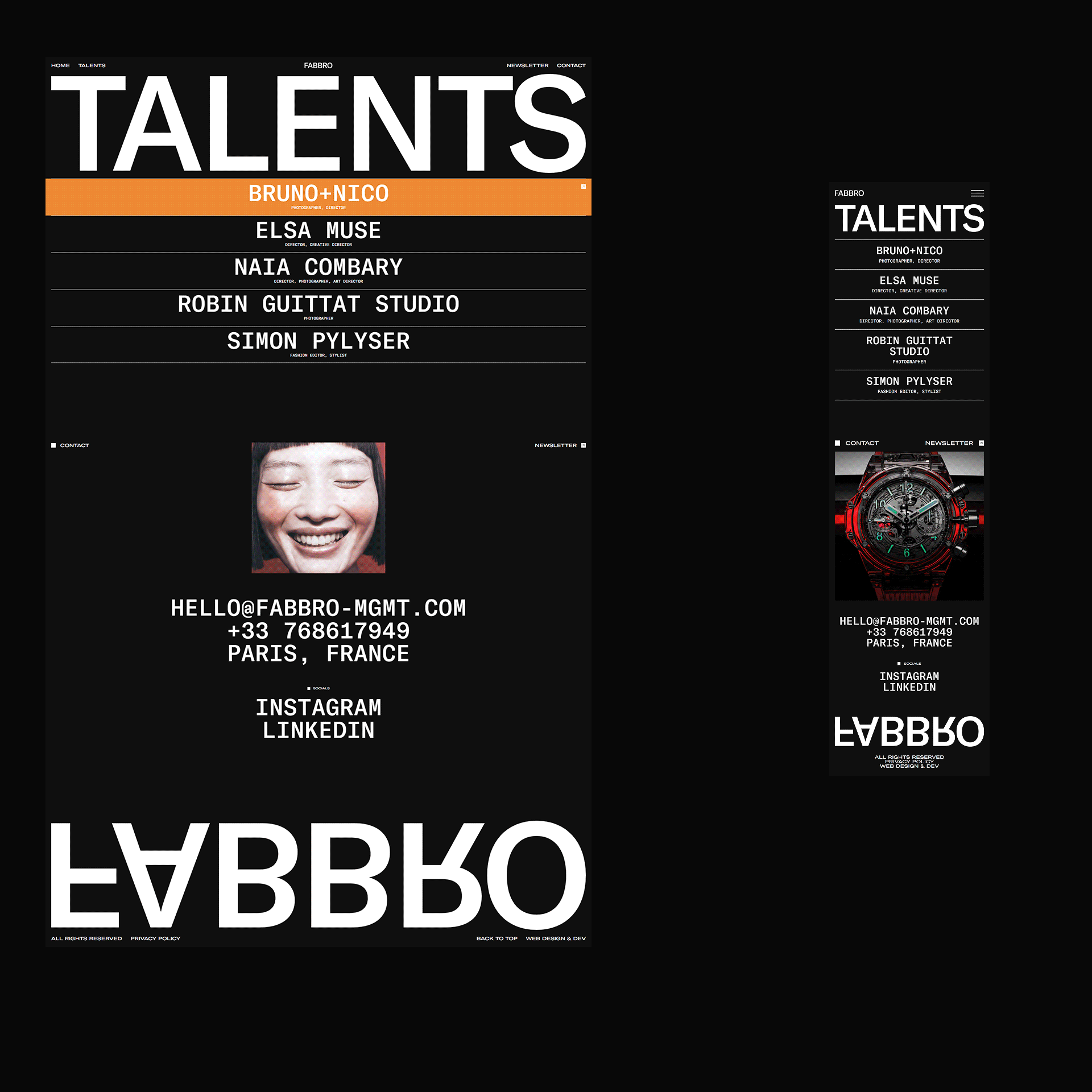 Talent agency — Изображение №3 — Интерфейсы на Dprofile