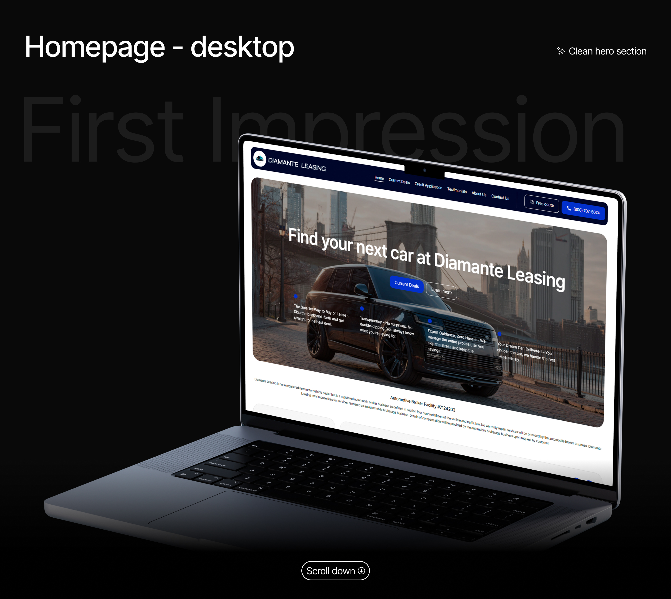 Diamante Leasing | Website Redesign 2025 — Изображение №4 — Интерфейсы на Dprofile