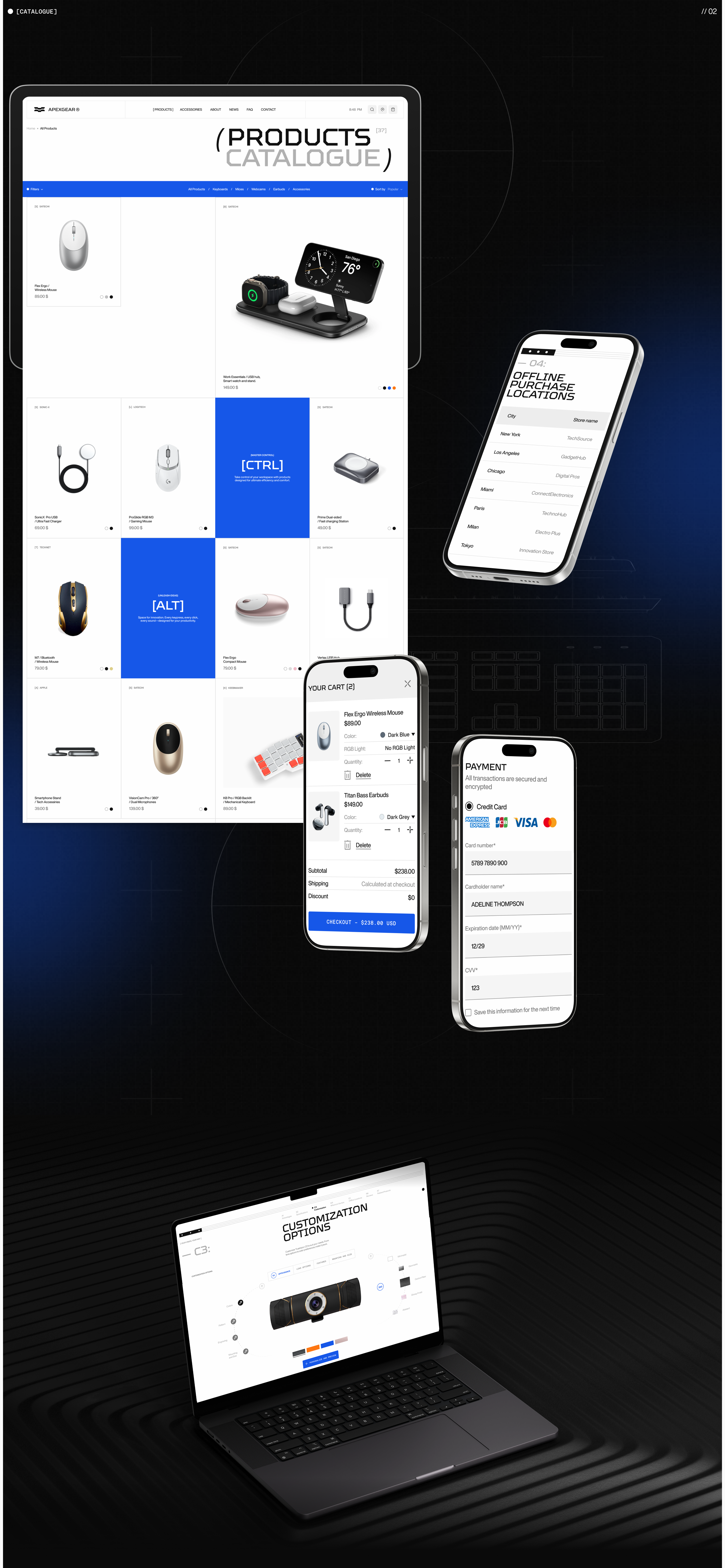 E-Commerce UI/UX for ApexGear Tech Store — Изображение №4 — Интерфейсы, Брендинг на Dprofile
