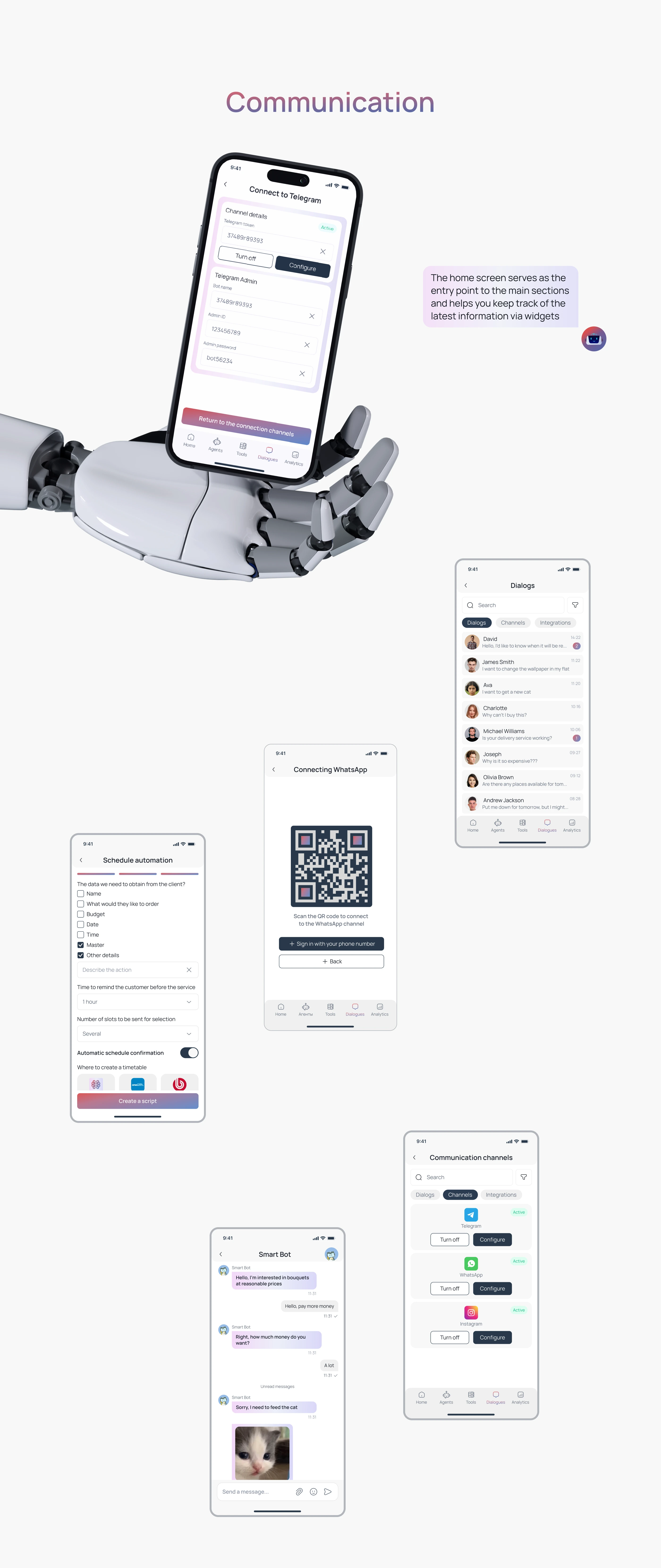 AI Assistant - SaaS, Mobile App, CRM, Chat Bot — Изображение №7 — Интерфейсы, Нейро на Dprofile