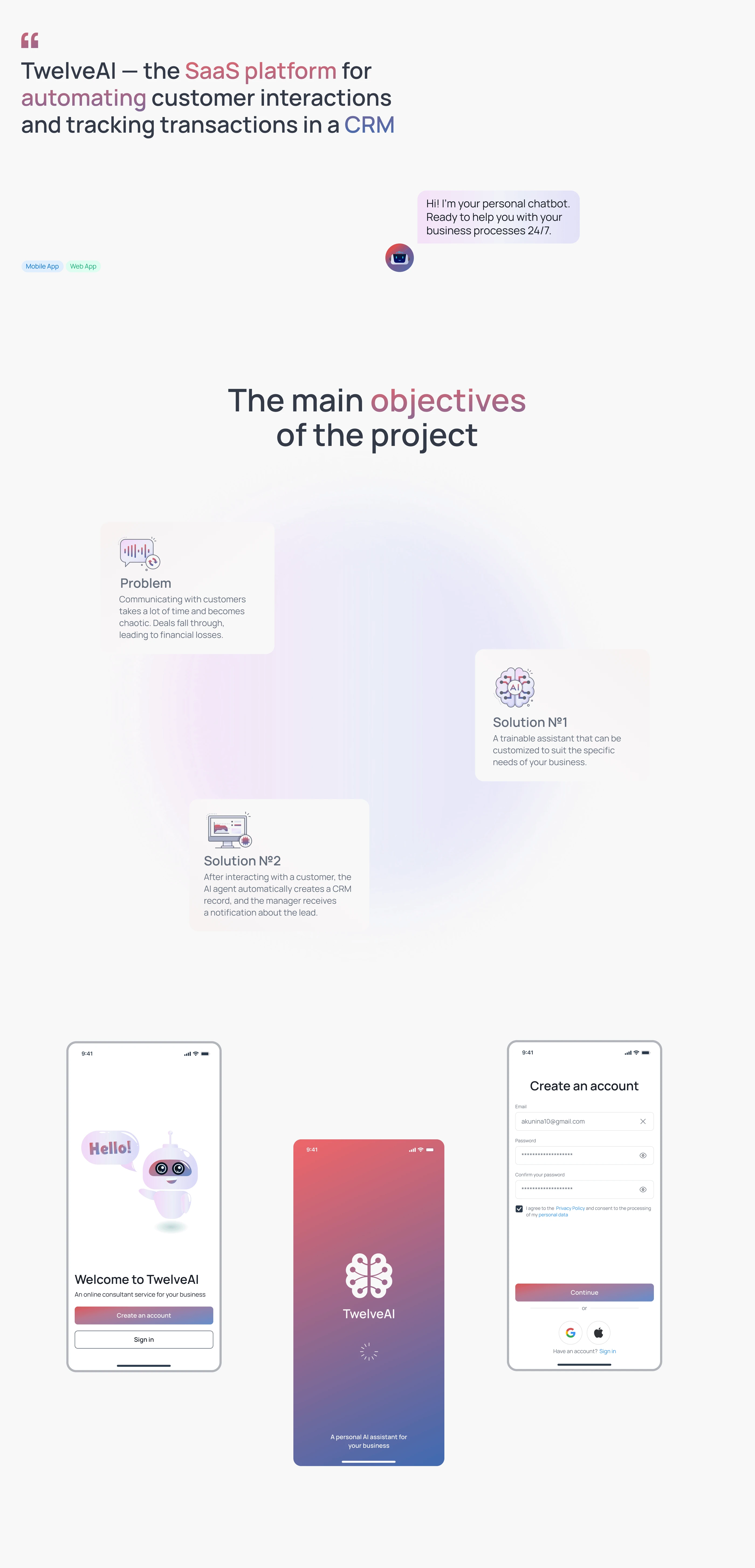 AI Assistant - SaaS, Mobile App, CRM, Chat Bot — Изображение №2 — Интерфейсы, Нейро на Dprofile