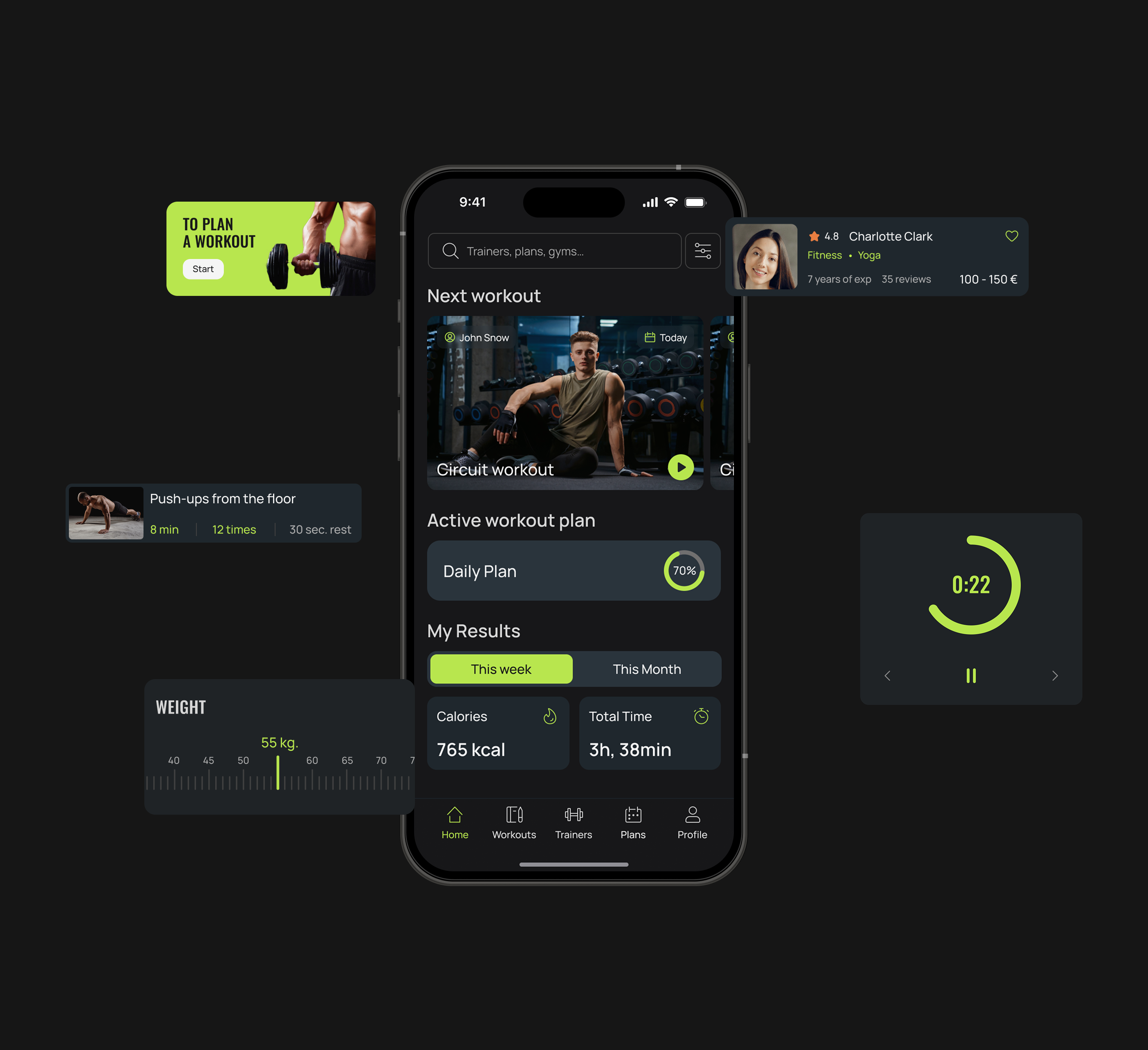 Fitness Mobile App — Изображение №5 — Интерфейсы на Dprofile