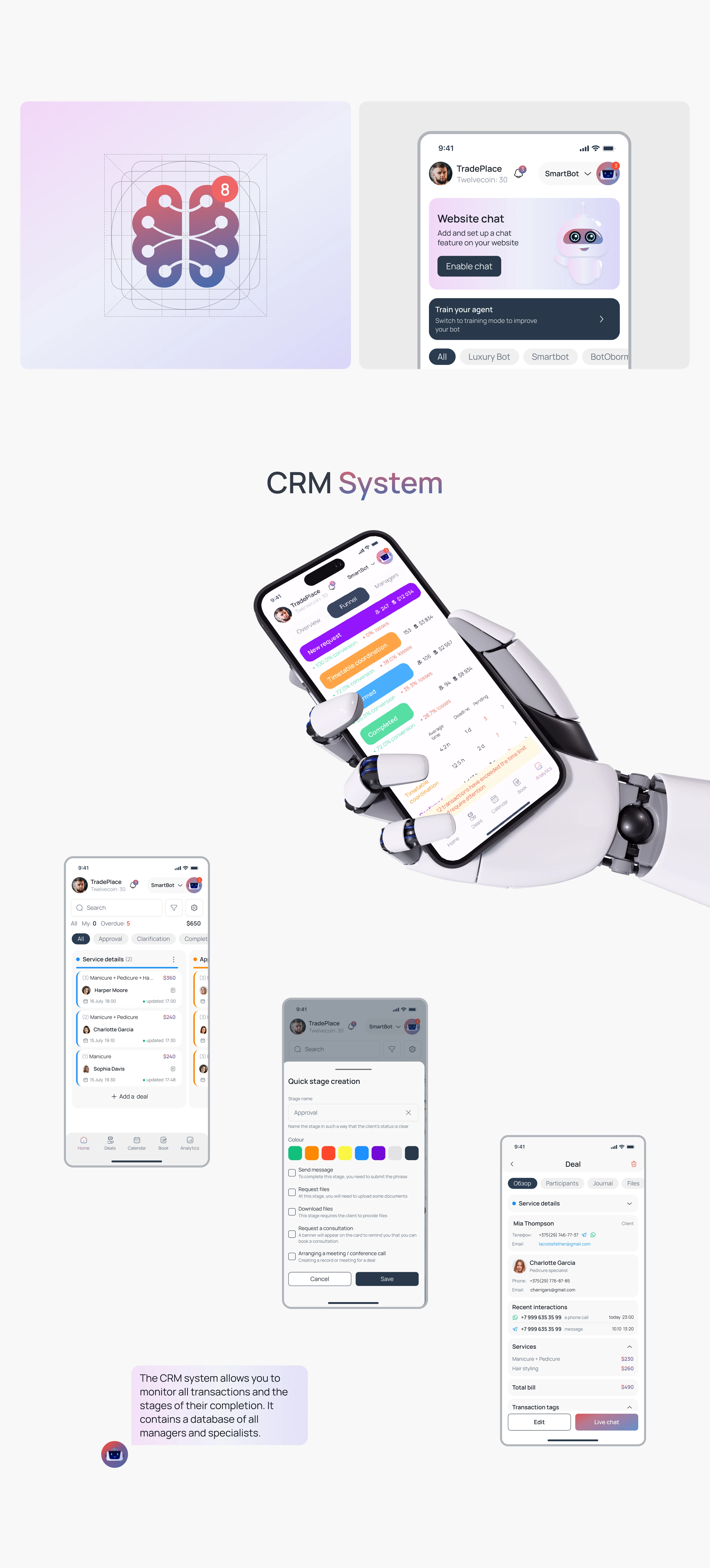 AI Assistant - SaaS, Mobile App, CRM, Chat Bot — Изображение №9 — Интерфейсы, Нейро на Dprofile