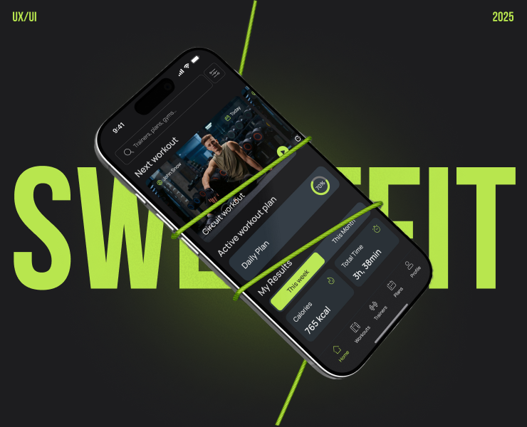 Fitness Mobile App — Интерфейсы на Dprofile