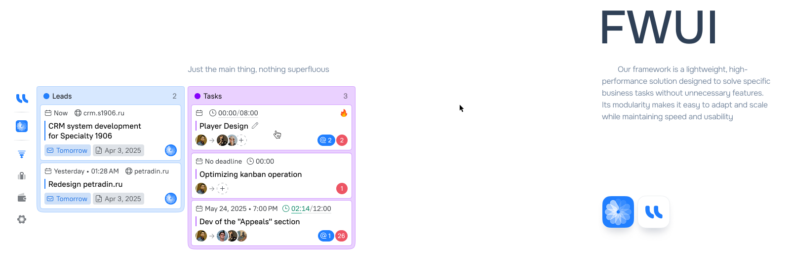 FWUI × Upravlead — CRM-платформа — Изображение №3 — Интерфейсы, Брендинг на Dprofile