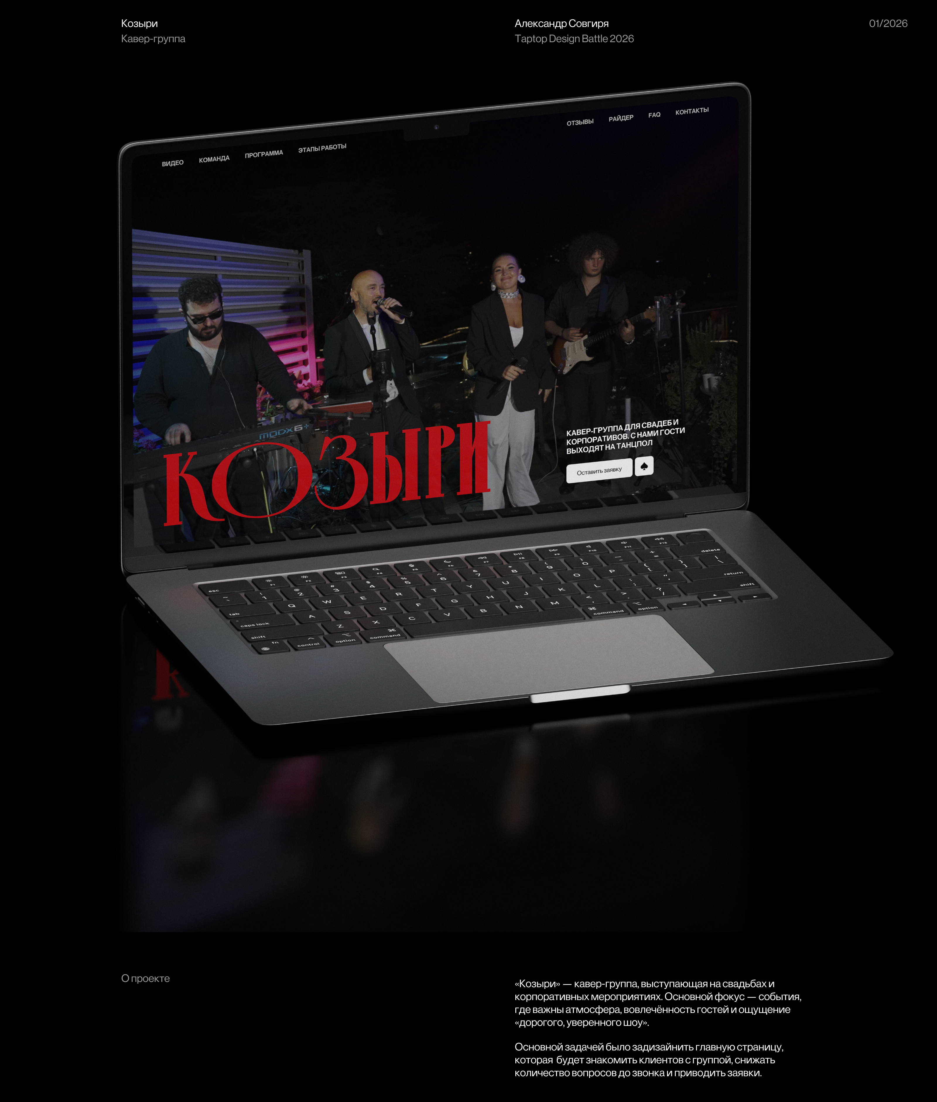 Козыри | Кавер-группа — Изображение №1 — Интерфейсы, Анимация на Dprofile