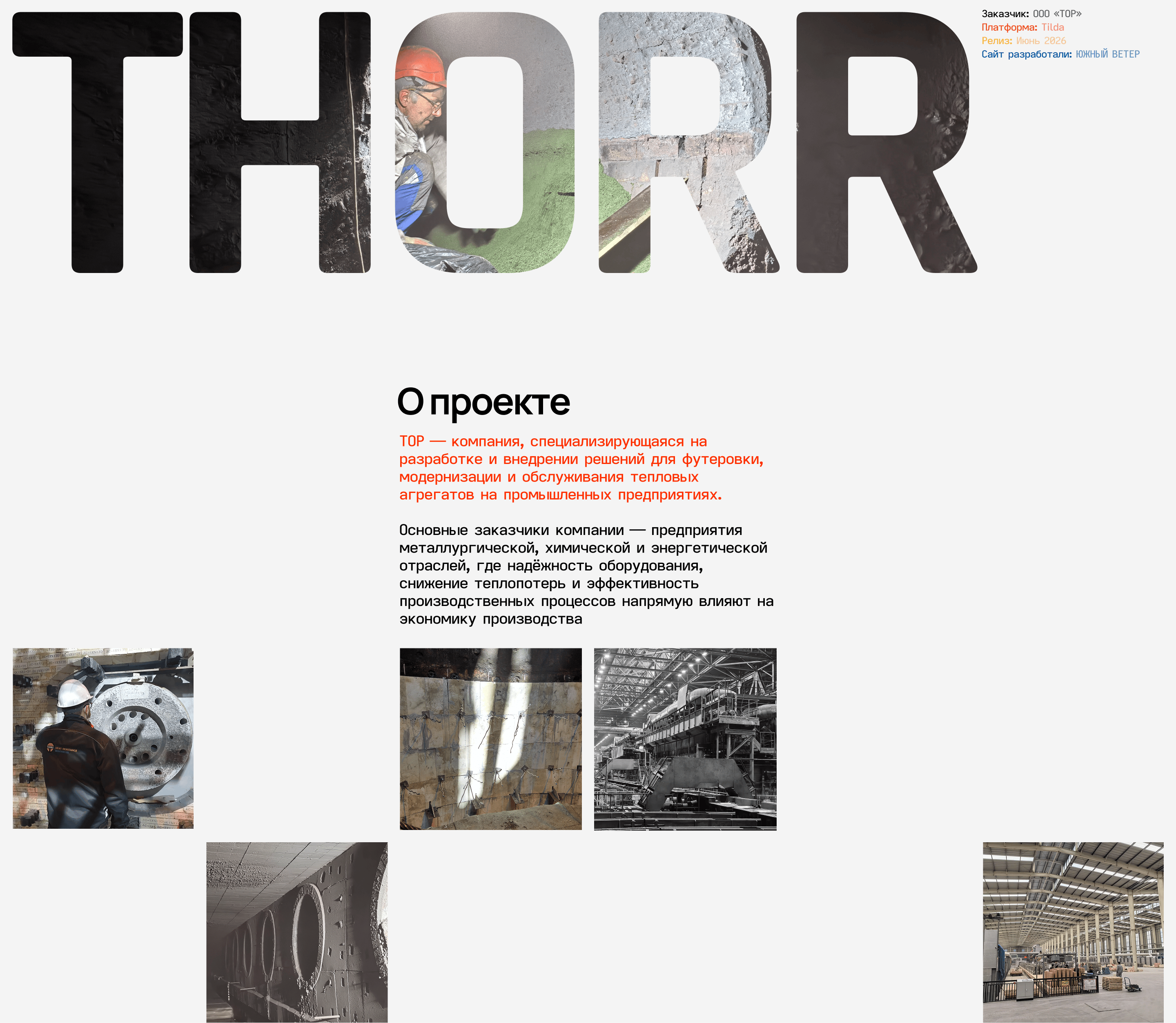 THORR - корпоративный сайт для компании — Изображение №1 — Интерфейсы, Анимация на Dprofile
