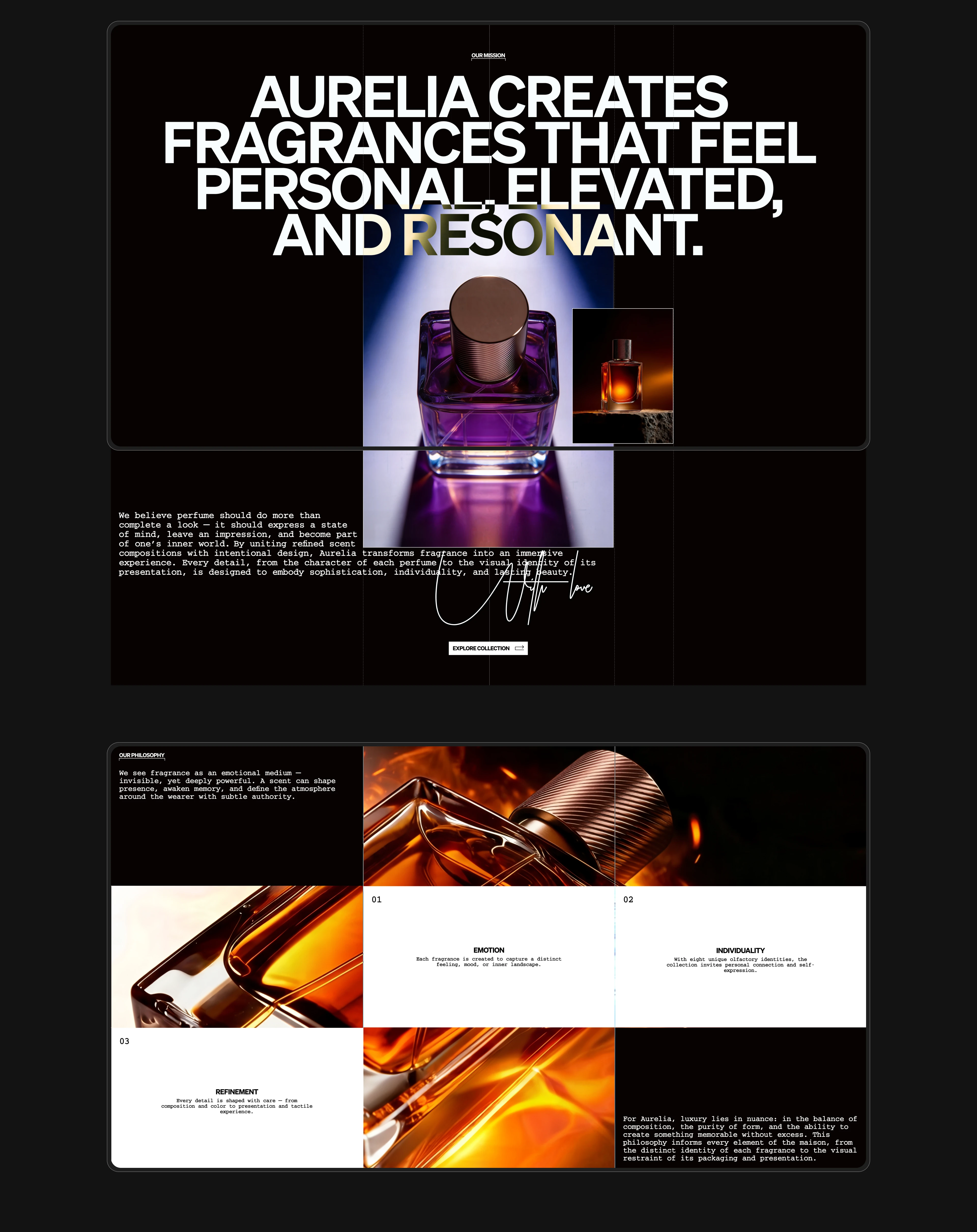Aurelia Fragrance — Branding & Web Design — Изображение №17 — Интерфейсы, Брендинг на Dprofile