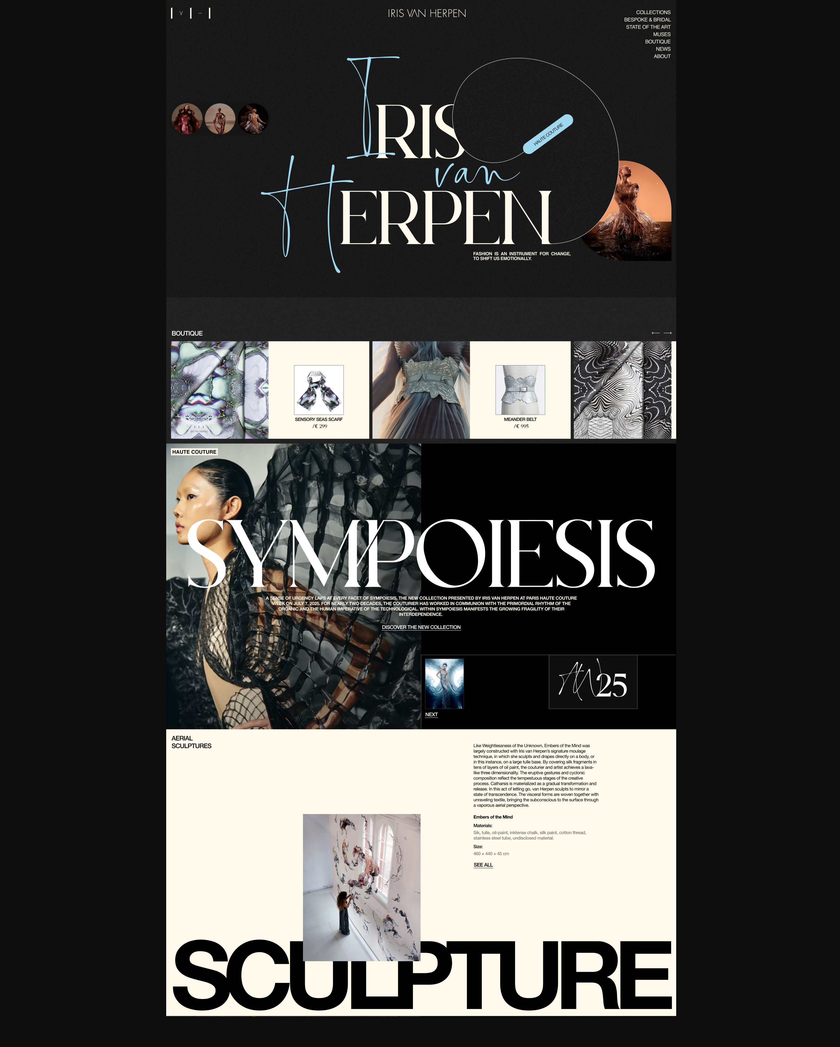 IRIS VAN HERPEN | E-COM — Изображение №2 — Интерфейсы на Dprofile