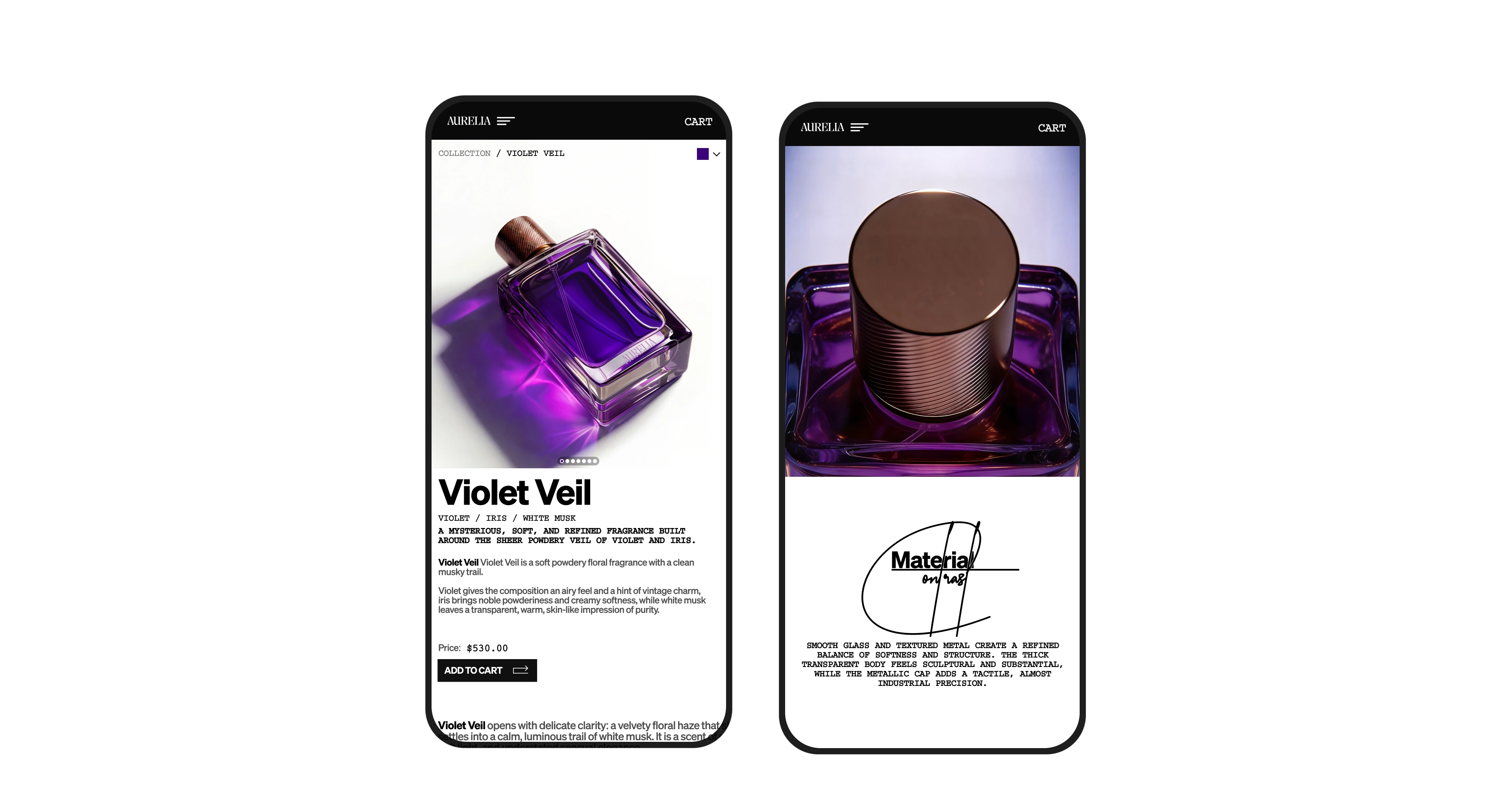 Aurelia Fragrance — Branding & Web Design — Изображение №12 — Интерфейсы, Брендинг на Dprofile