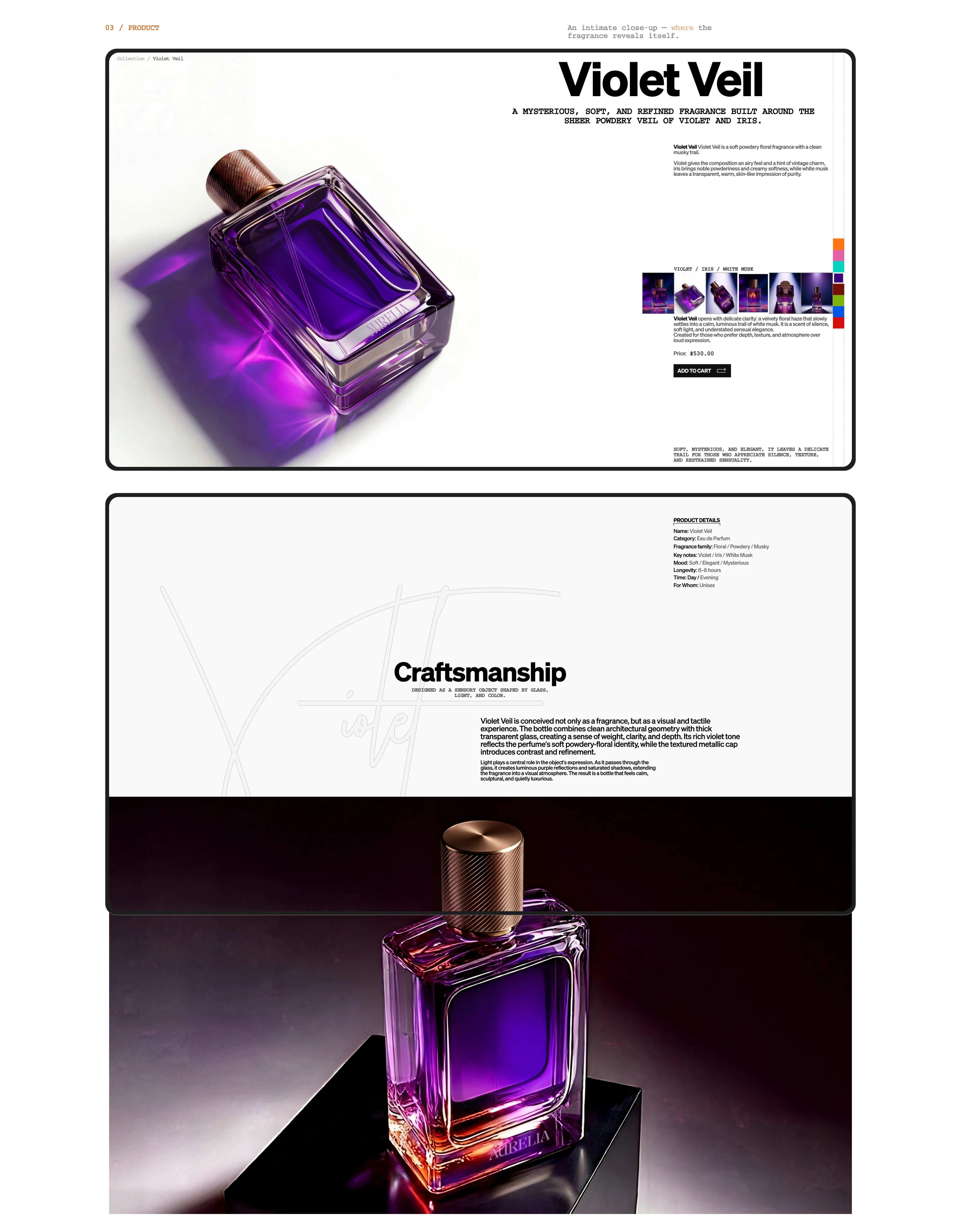 Aurelia Fragrance — Branding & Web Design — Изображение №11 — Интерфейсы, Брендинг на Dprofile
