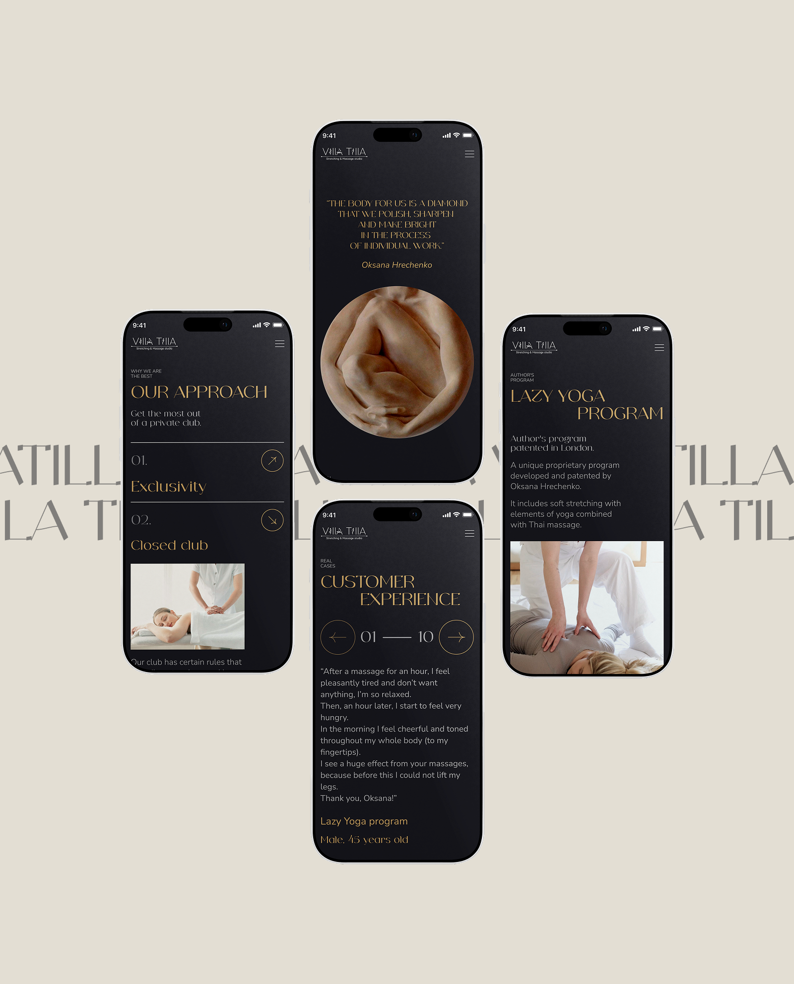 Villa Tilla | Luxury boutique wellness studio — Изображение №6 — Интерфейсы, Брендинг на Dprofile