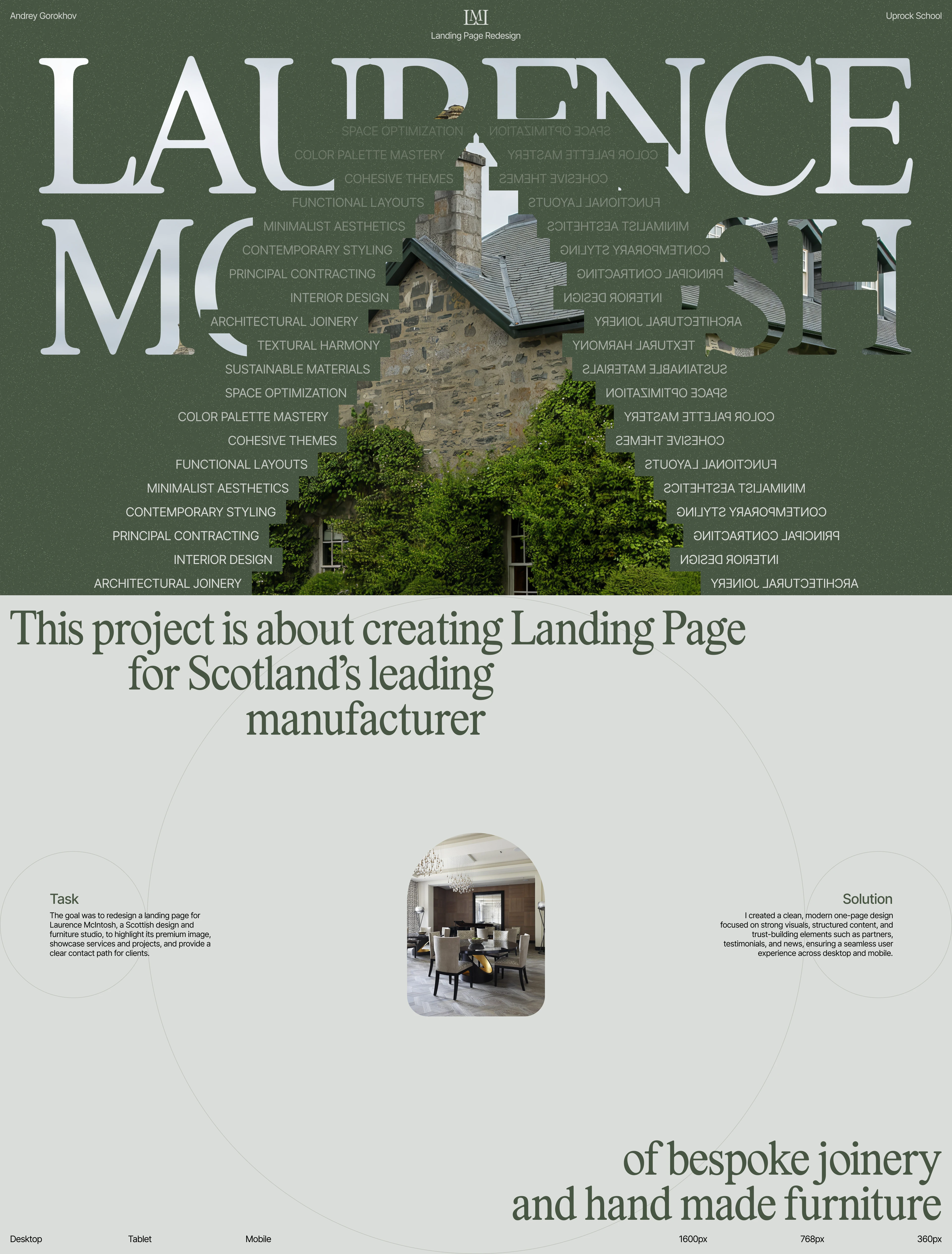 LAURENCE MCINTOSH | Landing Page Redesign — Изображение №1 — Интерфейсы, Брендинг на Dprofile