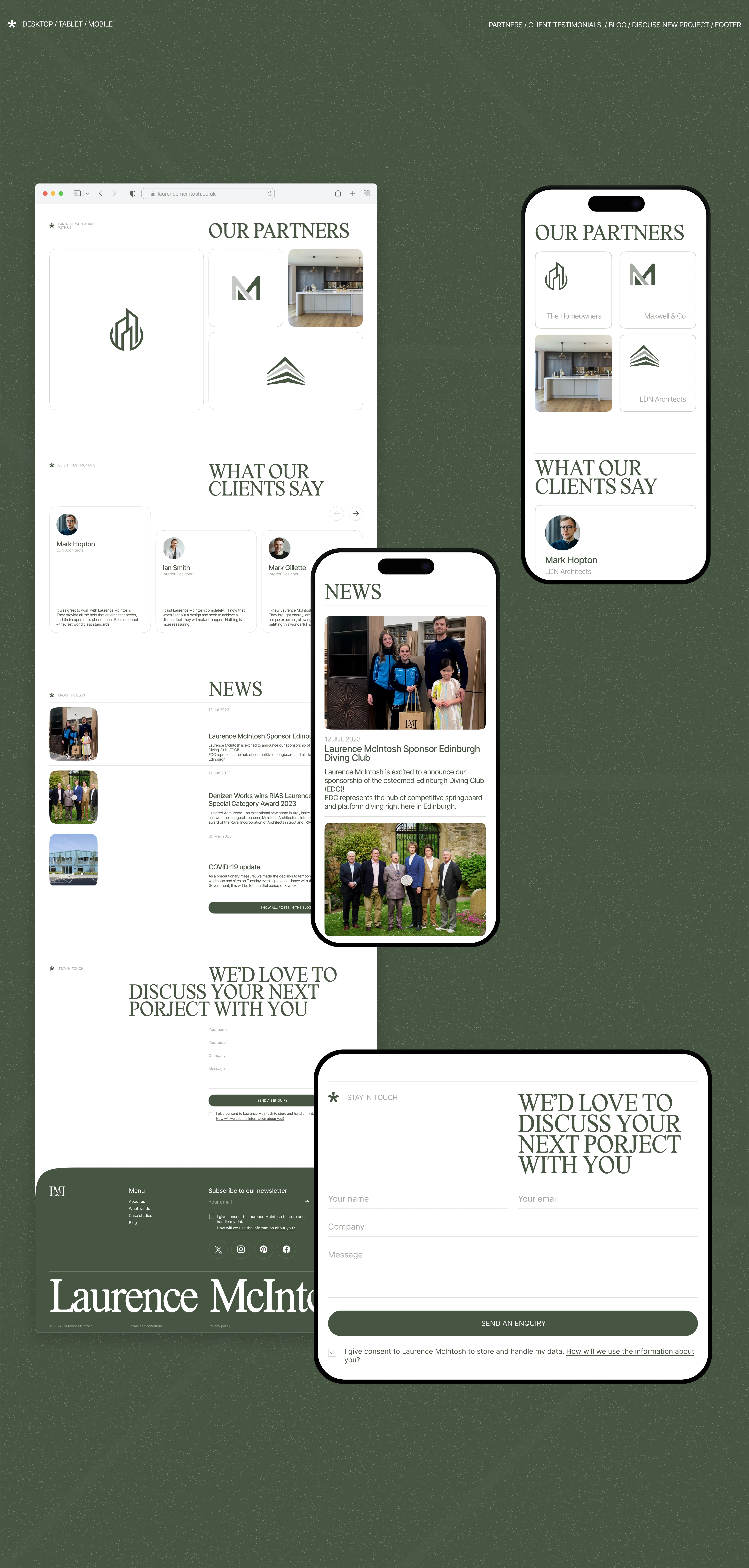 LAURENCE MCINTOSH | Landing Page Redesign — Изображение №5 — Интерфейсы, Брендинг на Dprofile
