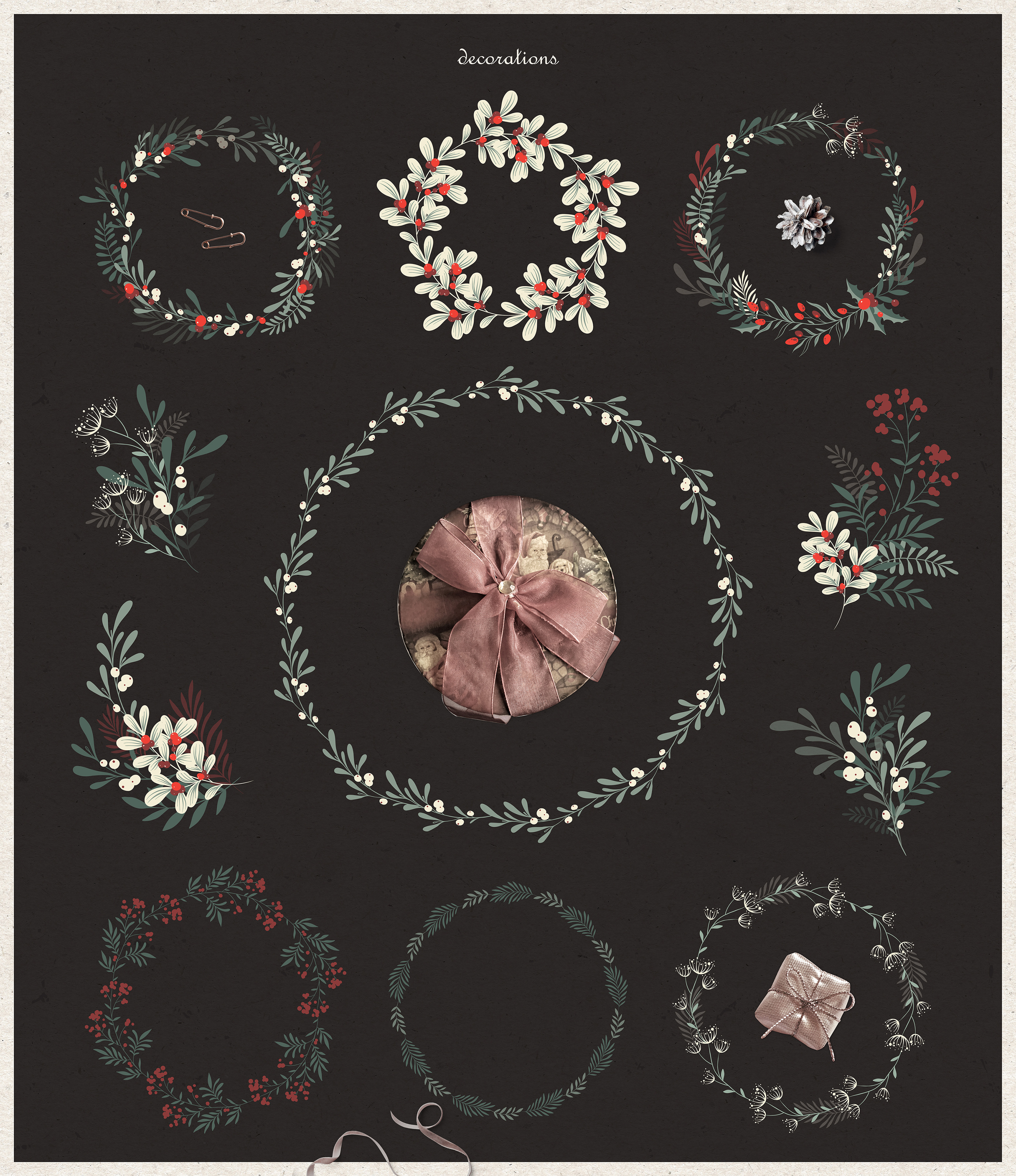 Winter Foliage // Коллекция зимнего клипарта — Изображение №5 — Иллюстрация, Графика на Dprofile