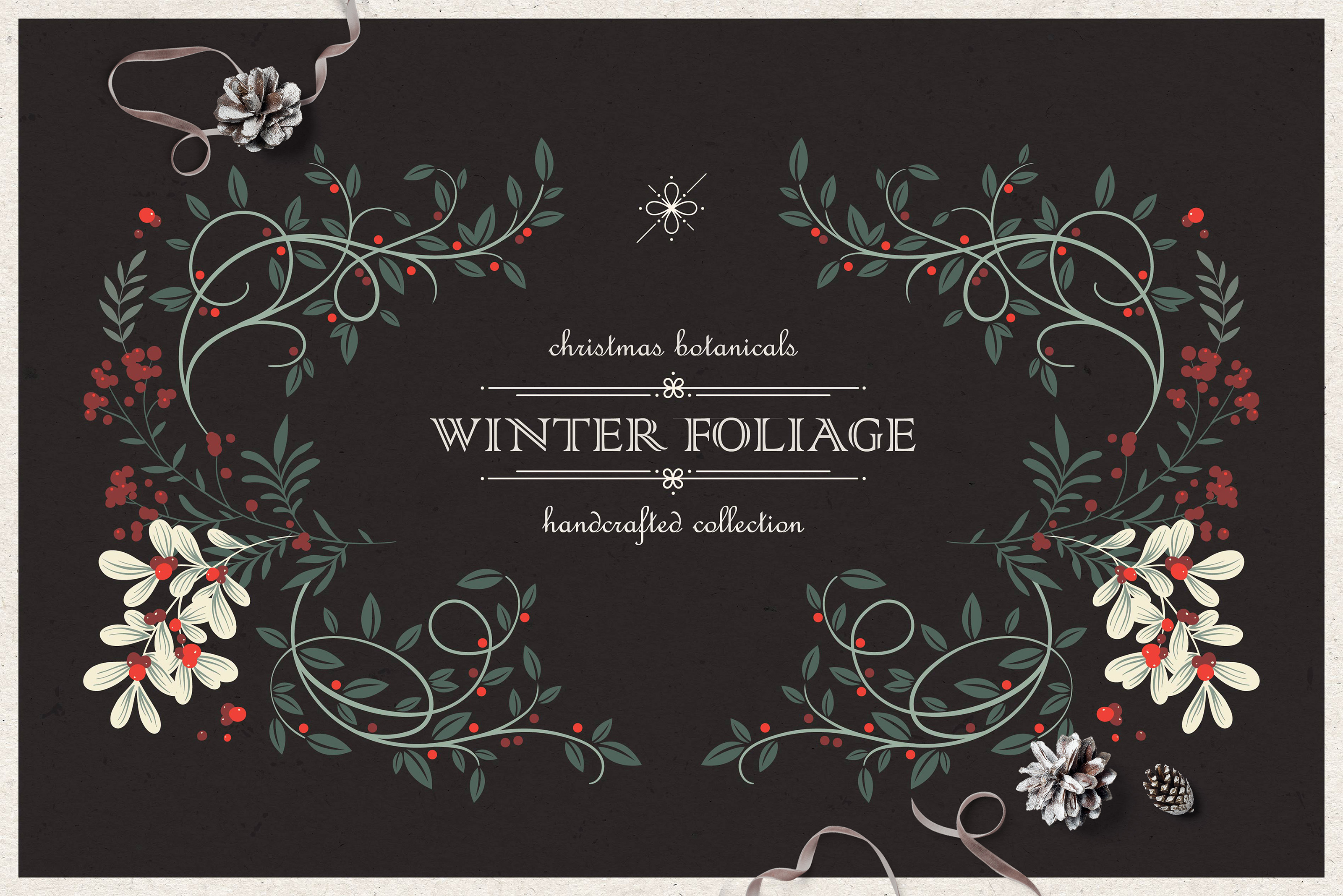 Winter Foliage // Коллекция зимнего клипарта — Изображение №1 — Иллюстрация, Графика на Dprofile