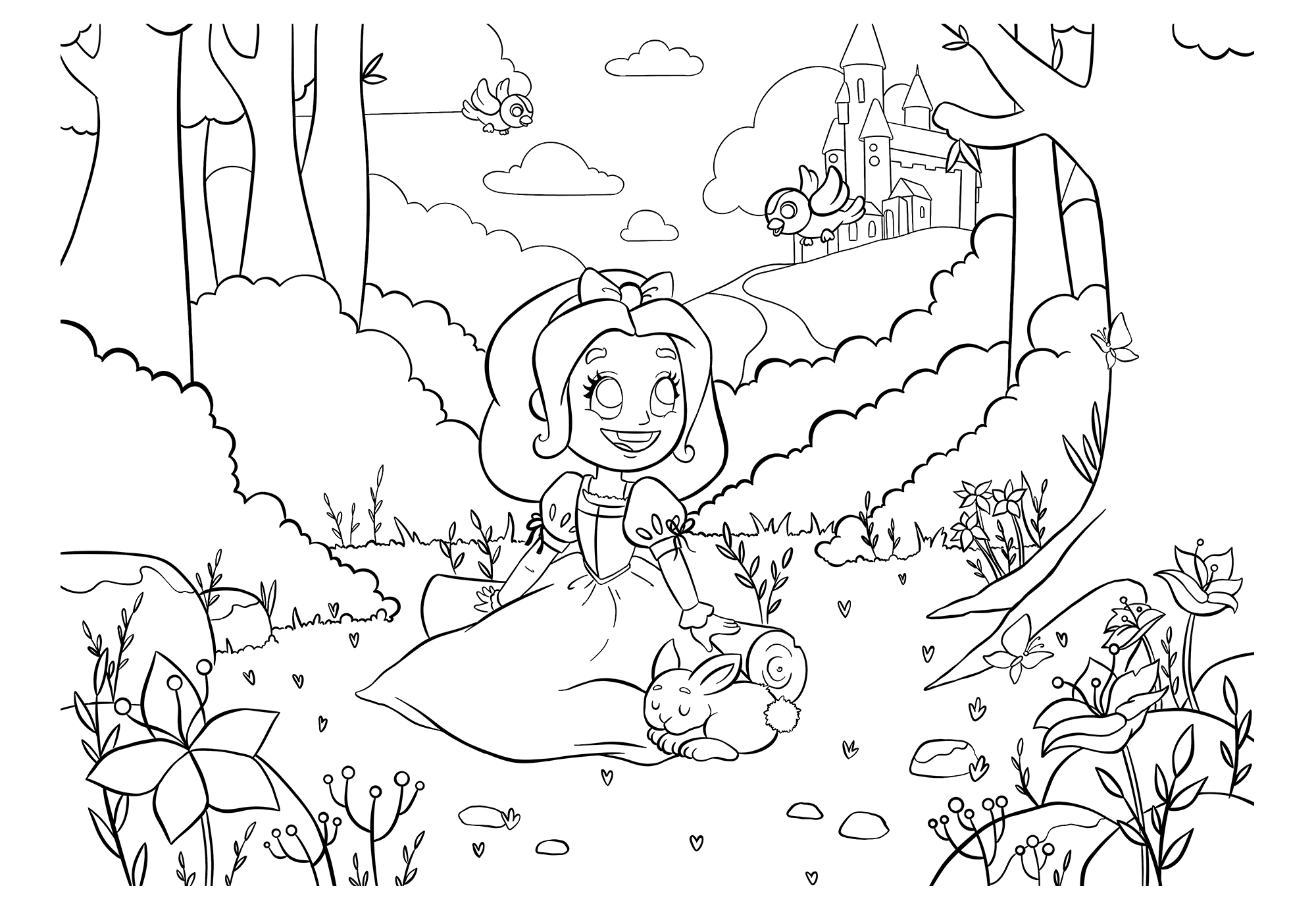 Раскраска "Принцессы Disney" — Изображение №7 — Иллюстрация, Графика на Dprofile