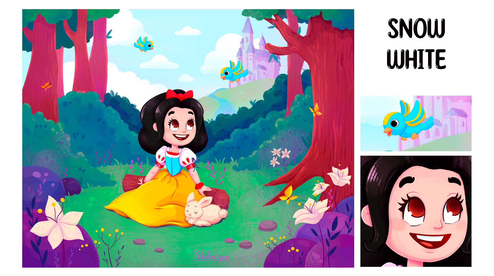 Раскраска "Принцессы Disney" — Изображение №6 — Иллюстрация, Графика на Dprofile