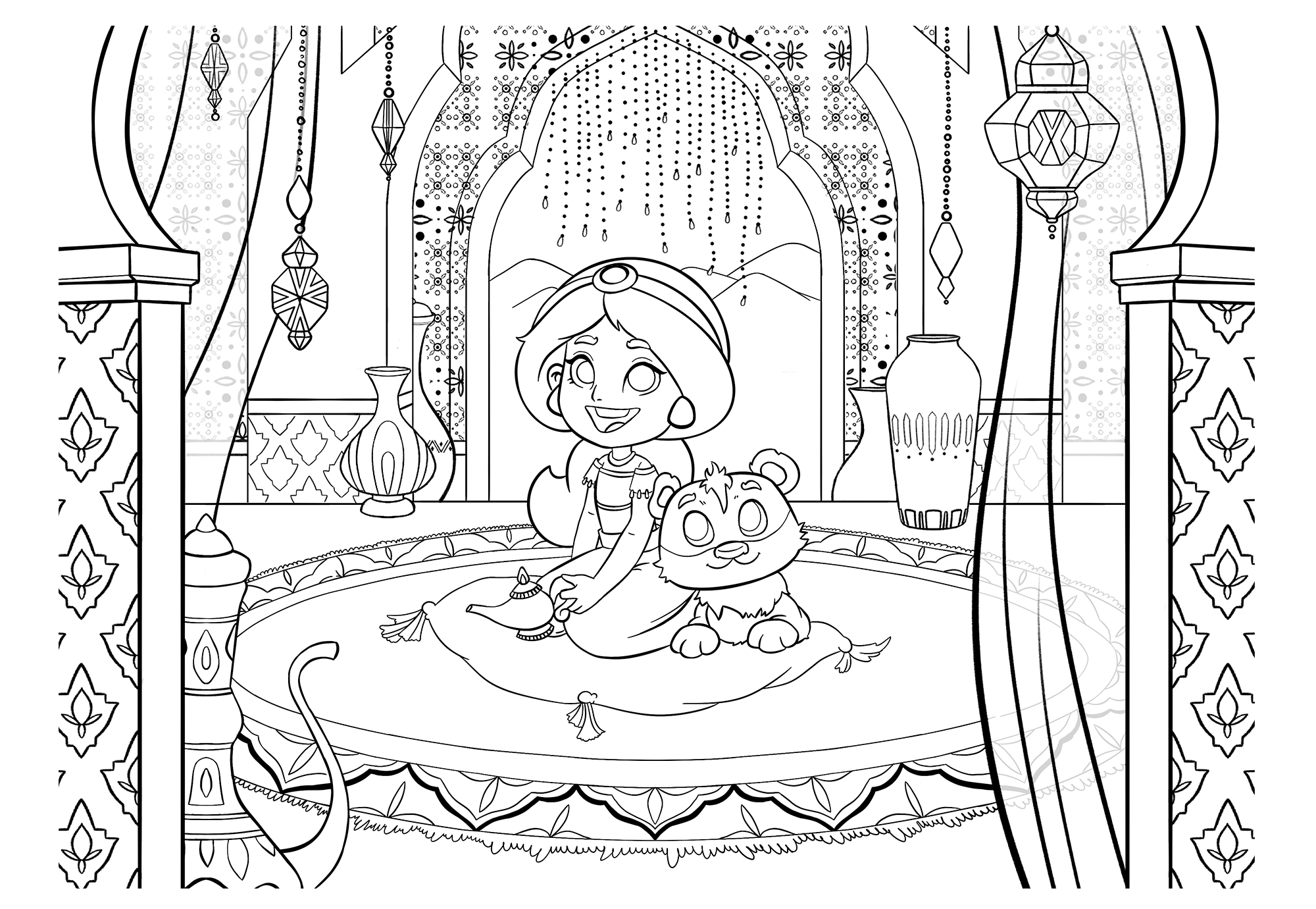 Раскраска "Принцессы Disney" — Изображение №3 — Иллюстрация, Графика на Dprofile