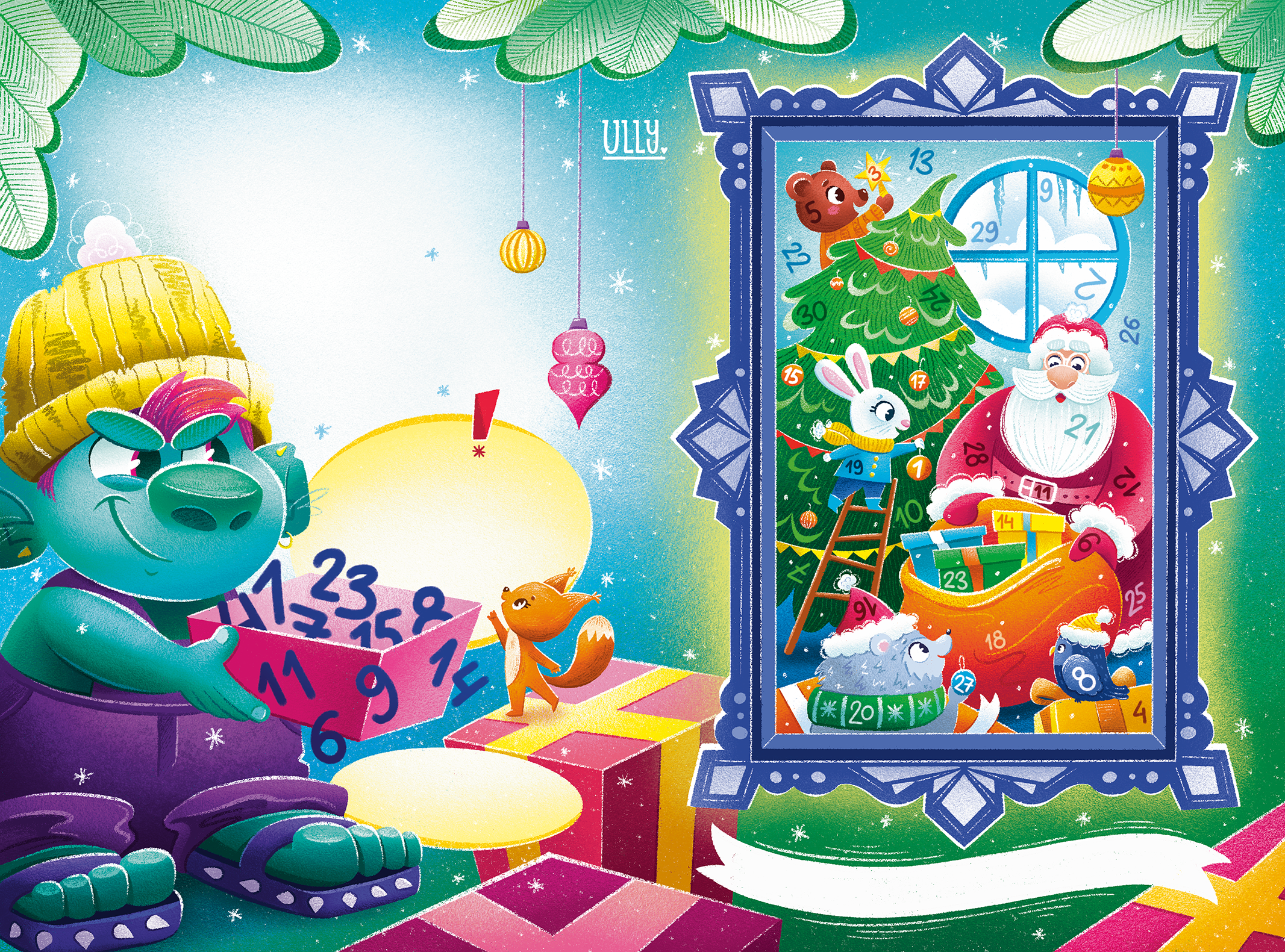 Детская новогодняя книга-адвент "По следам злого тролля" — Изображение №16 — Иллюстрация, Графика на Dprofile