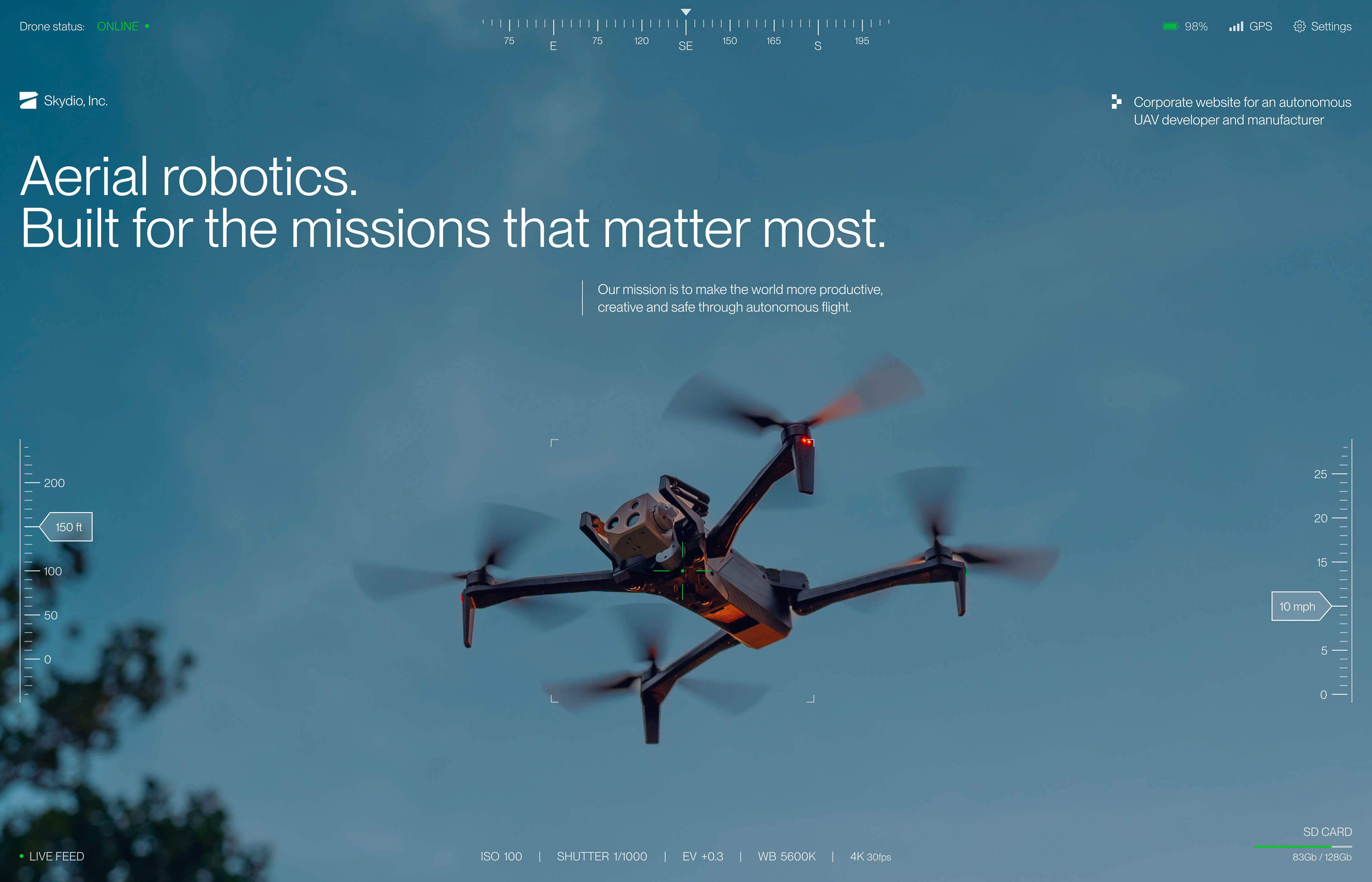 Skydio | Corporate website | Redesign — Изображение №1 — Интерфейсы на Dprofile