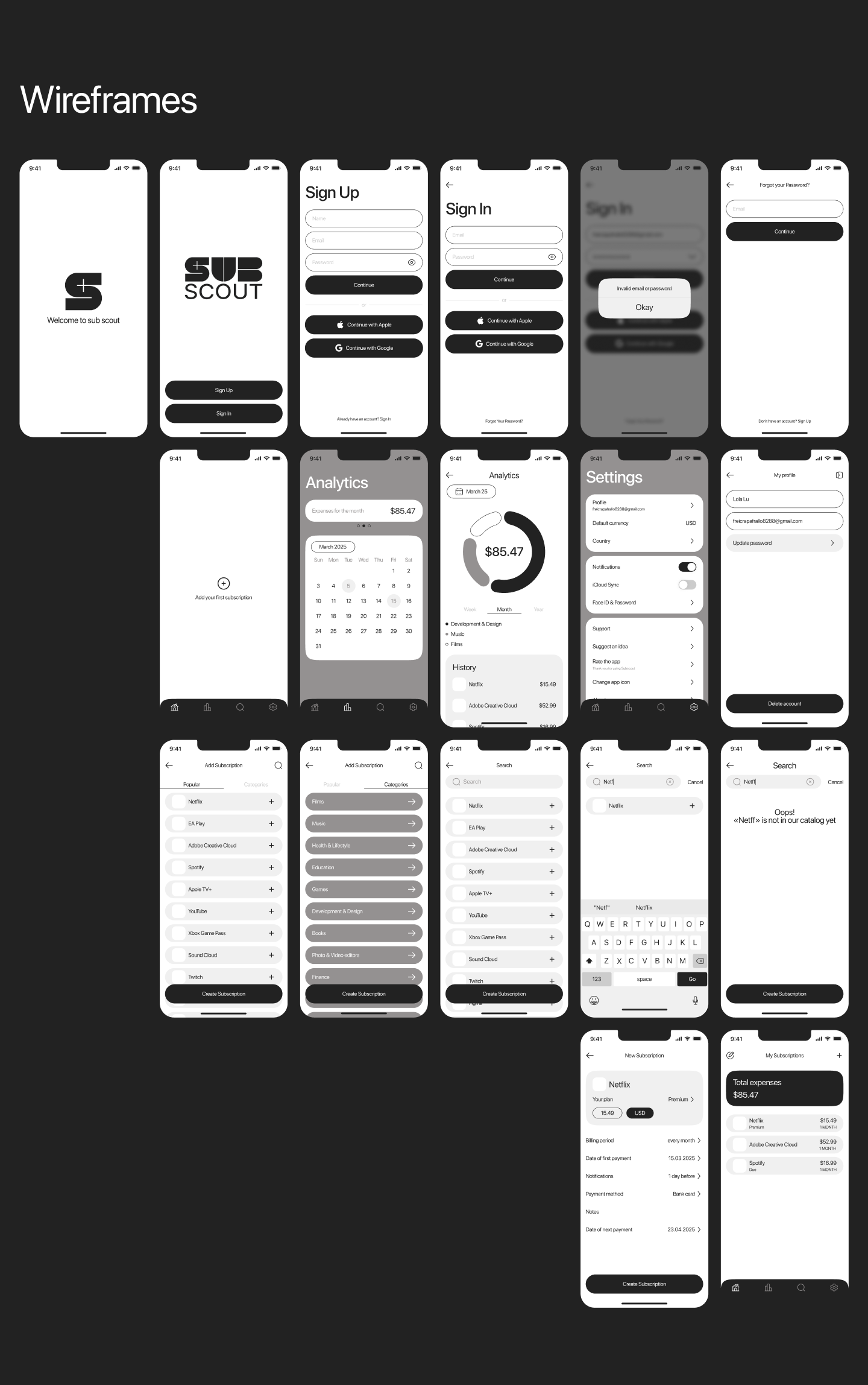Приложение SubScout | UX / UI — Изображение №9 — Интерфейсы на Dprofile