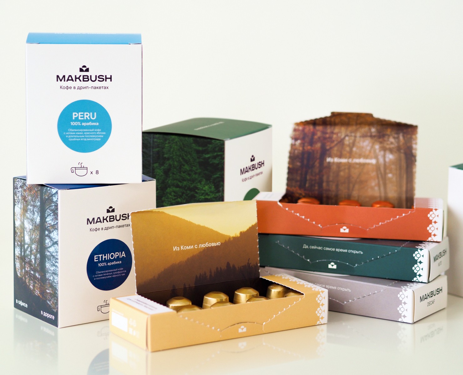 MAKBUSH | Упаковка для кофе в дрипах и капсулах на Dprofile
