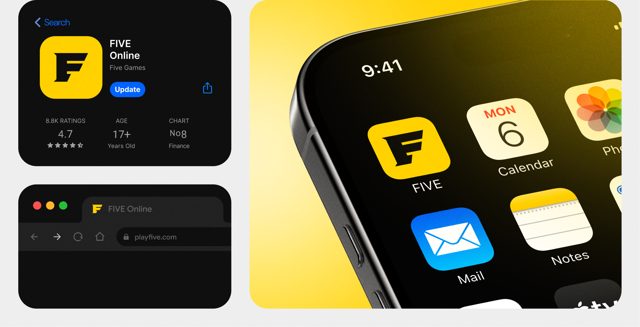 FIVE ONLINE — логотип для игры в жанре GTA — Изображение №4 — Брендинг на Dprofile