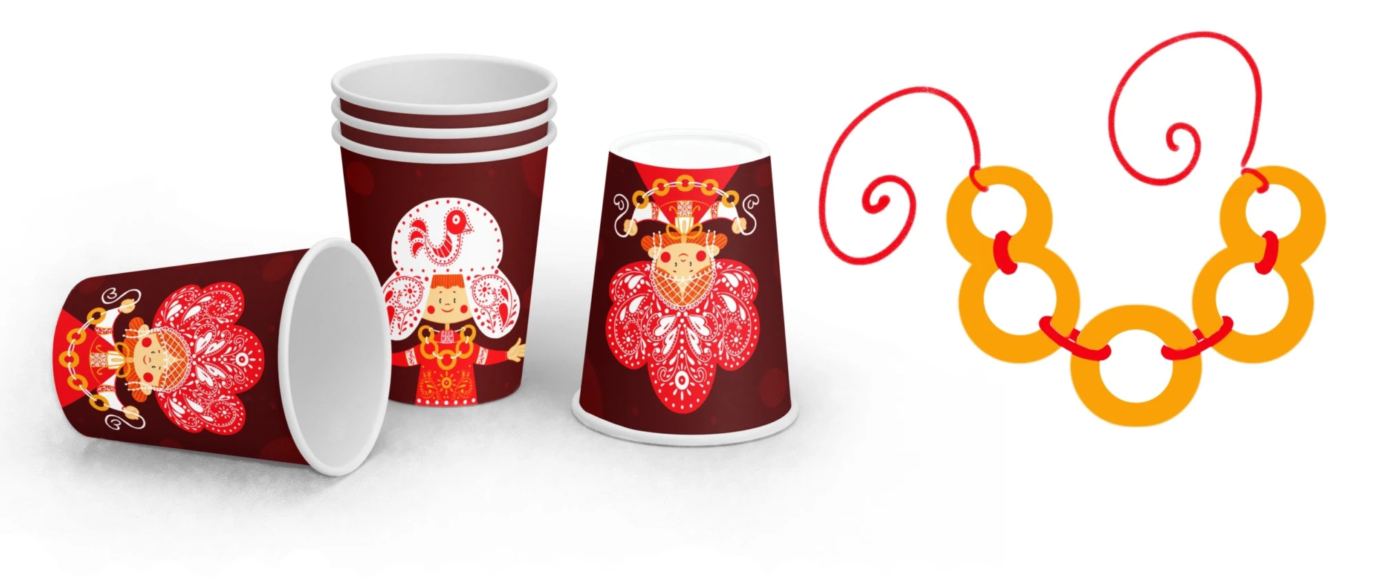 Иллюстрации для стаканчиков с чаем и кофе. — Изображение №3 — Брендинг, Иллюстрация на Dprofile