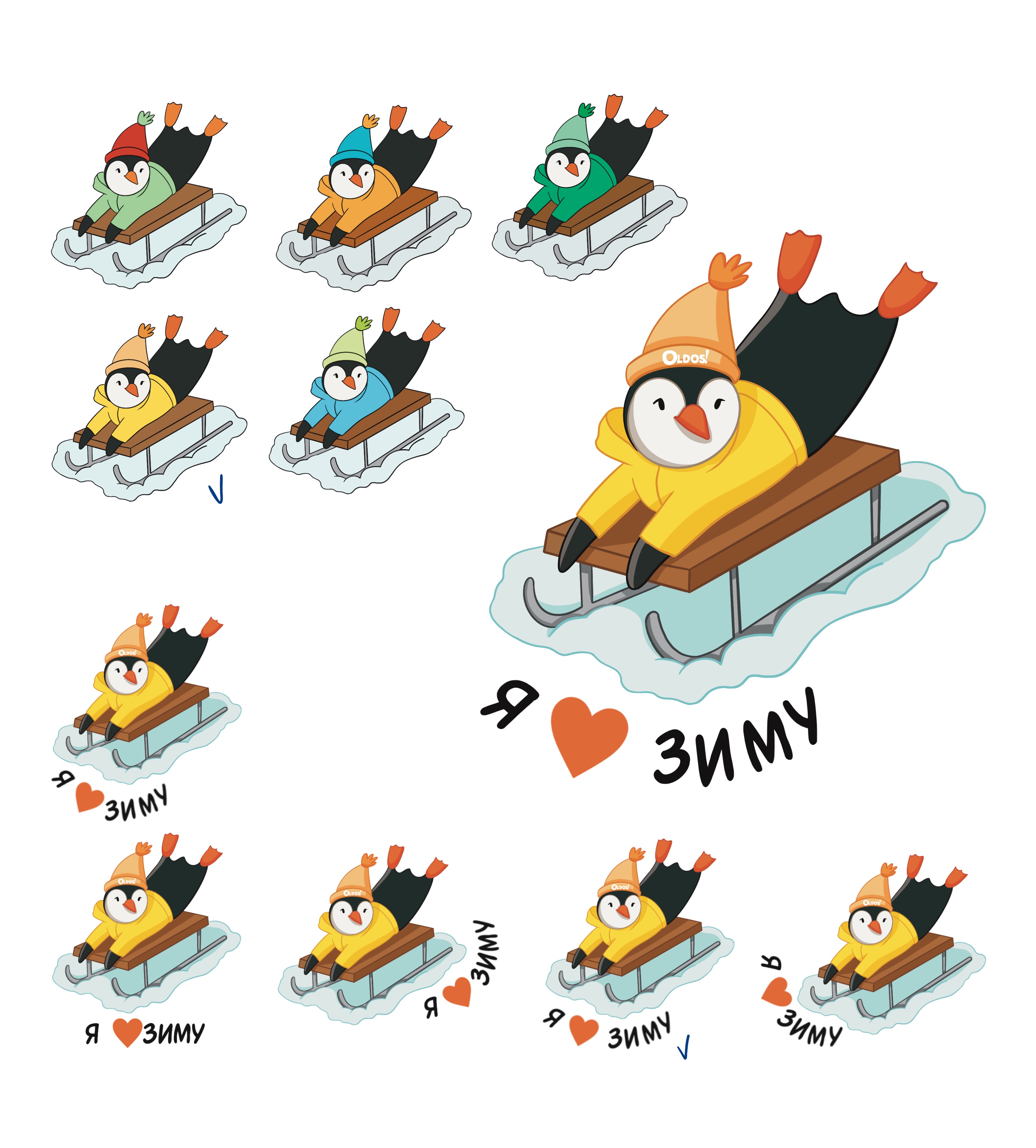 Зимний стикерпак для бренда детской одежды — Изображение №24 — Брендинг, Иллюстрация на Dprofile