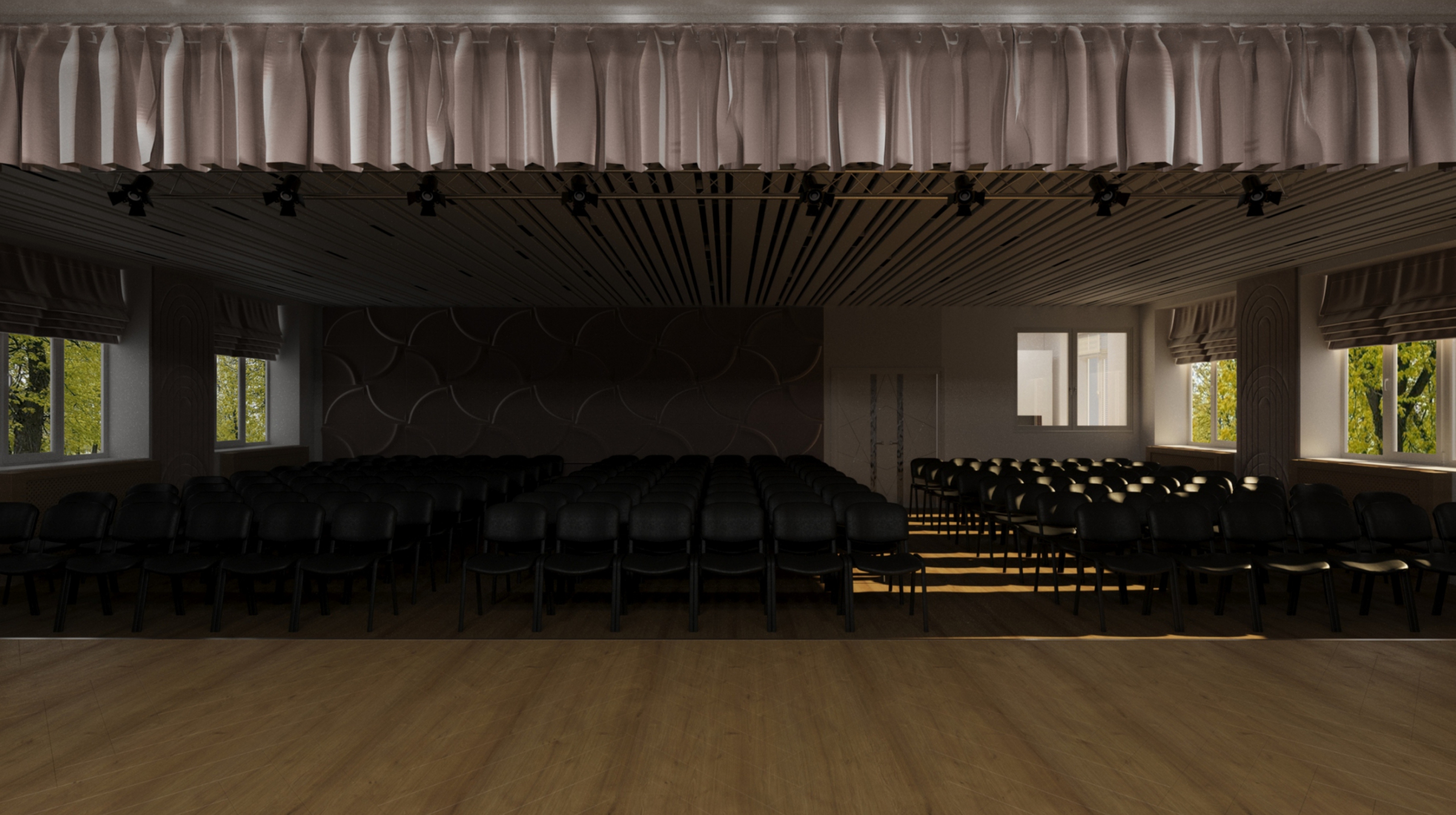 Дизайн-проект актового зала Гимназия №21 — Изображение №8 — 3D, Архитектура на Dprofile