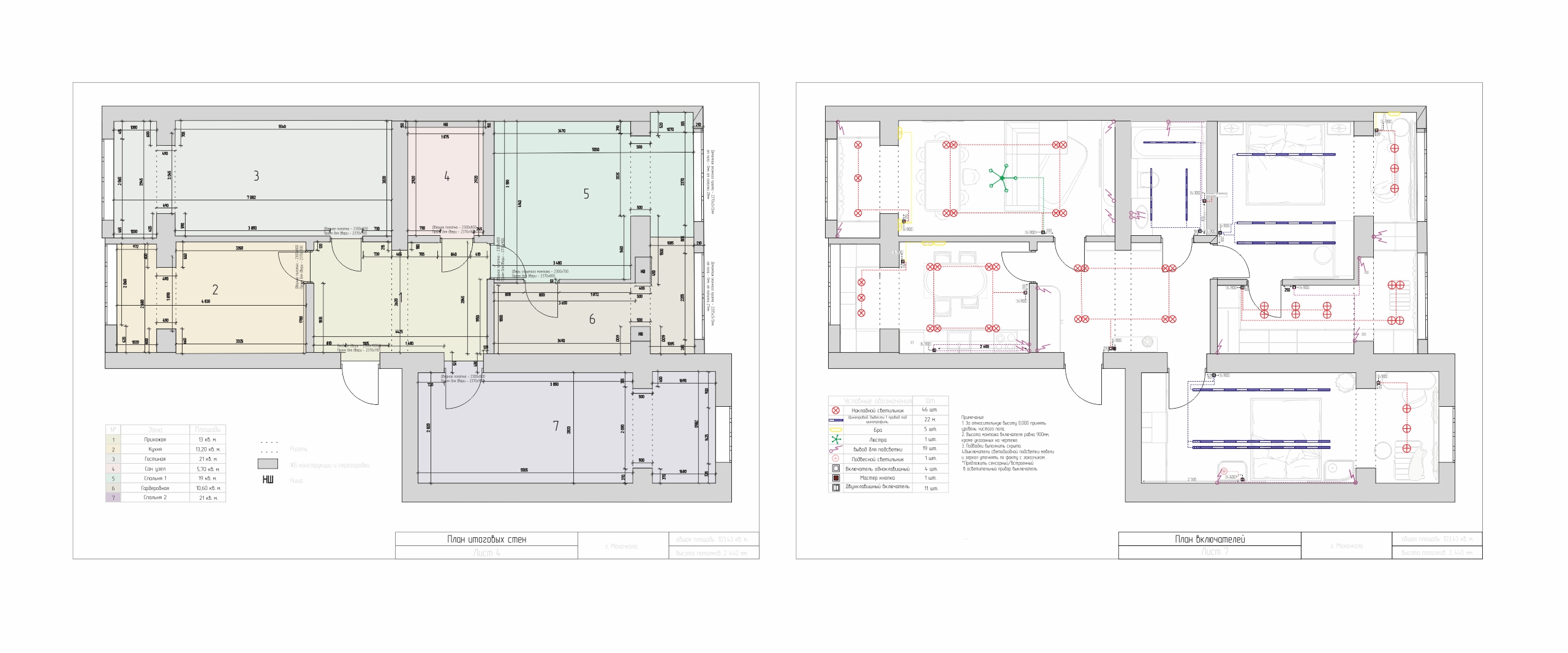 Разработка тех. документации квартиры — 103 м² — Изображение №4 — 3D, Архитектура на Dprofile