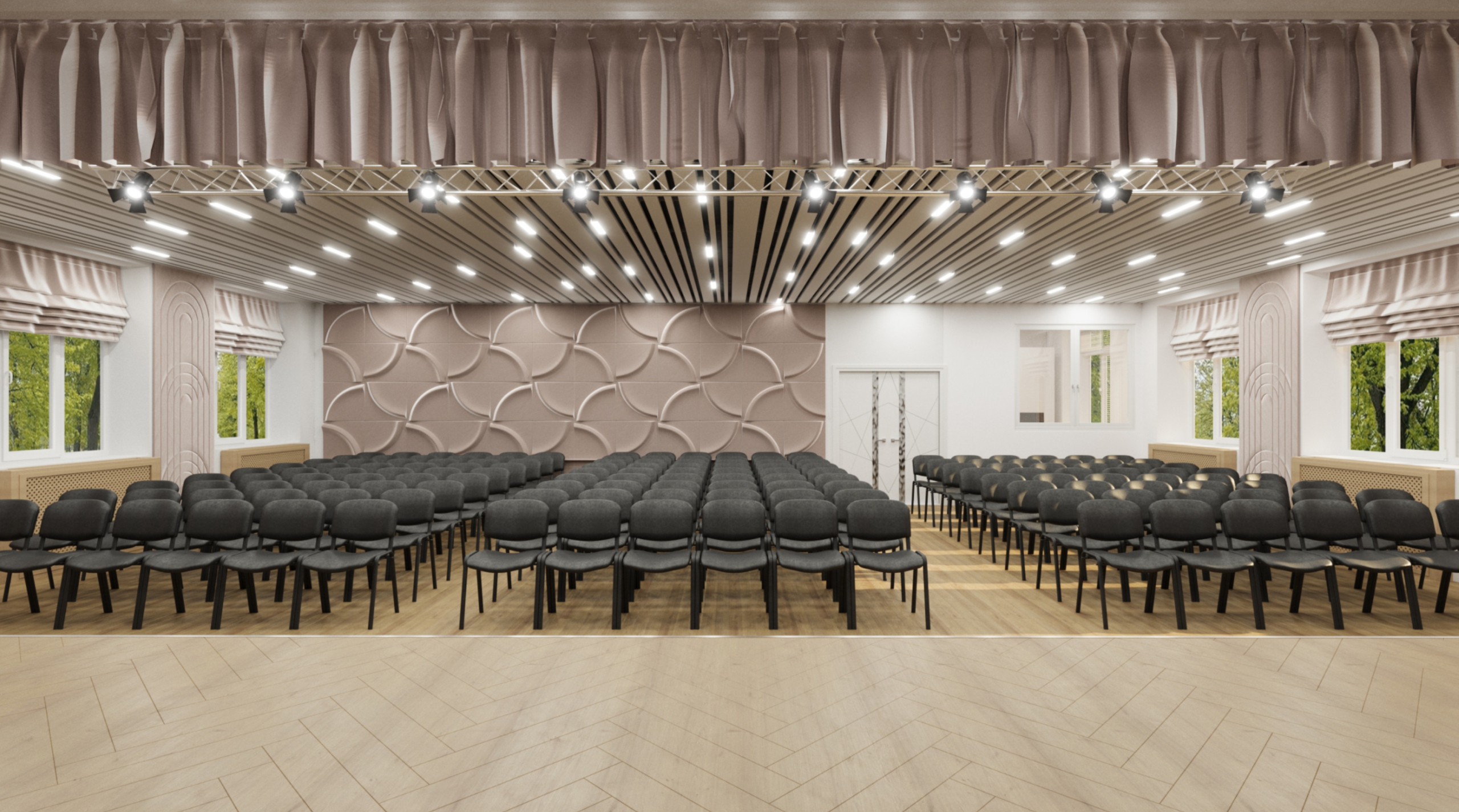 Дизайн-проект актового зала Гимназия №21 — Изображение №6 — 3D, Архитектура на Dprofile