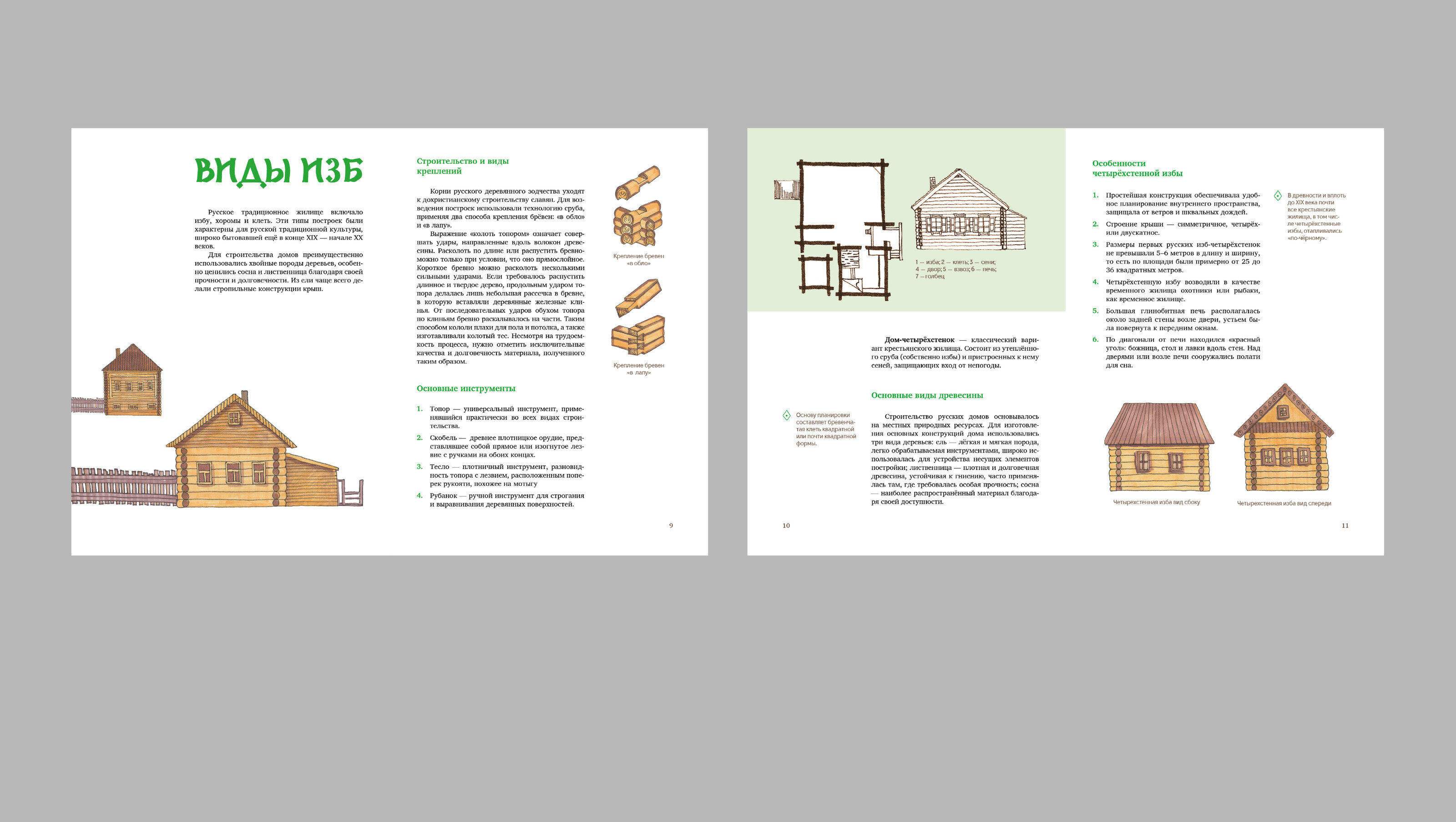 Рабочая тетрадь для внеклассной деятельности «Русская изба» — Изображение №17 — Графика, Архитектура на Dprofile