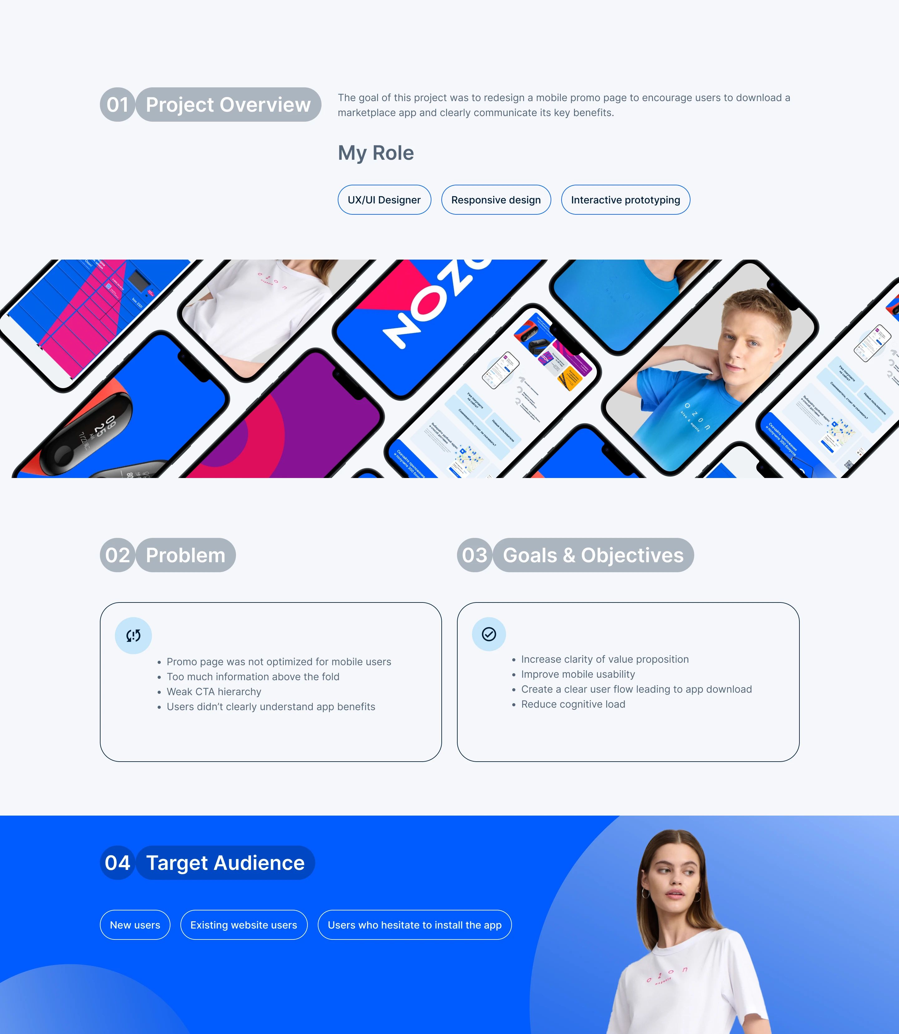 Редизайн промо-страницы мобильного приложения Ozon — Изображение №2 — Интерфейсы на Dprofile