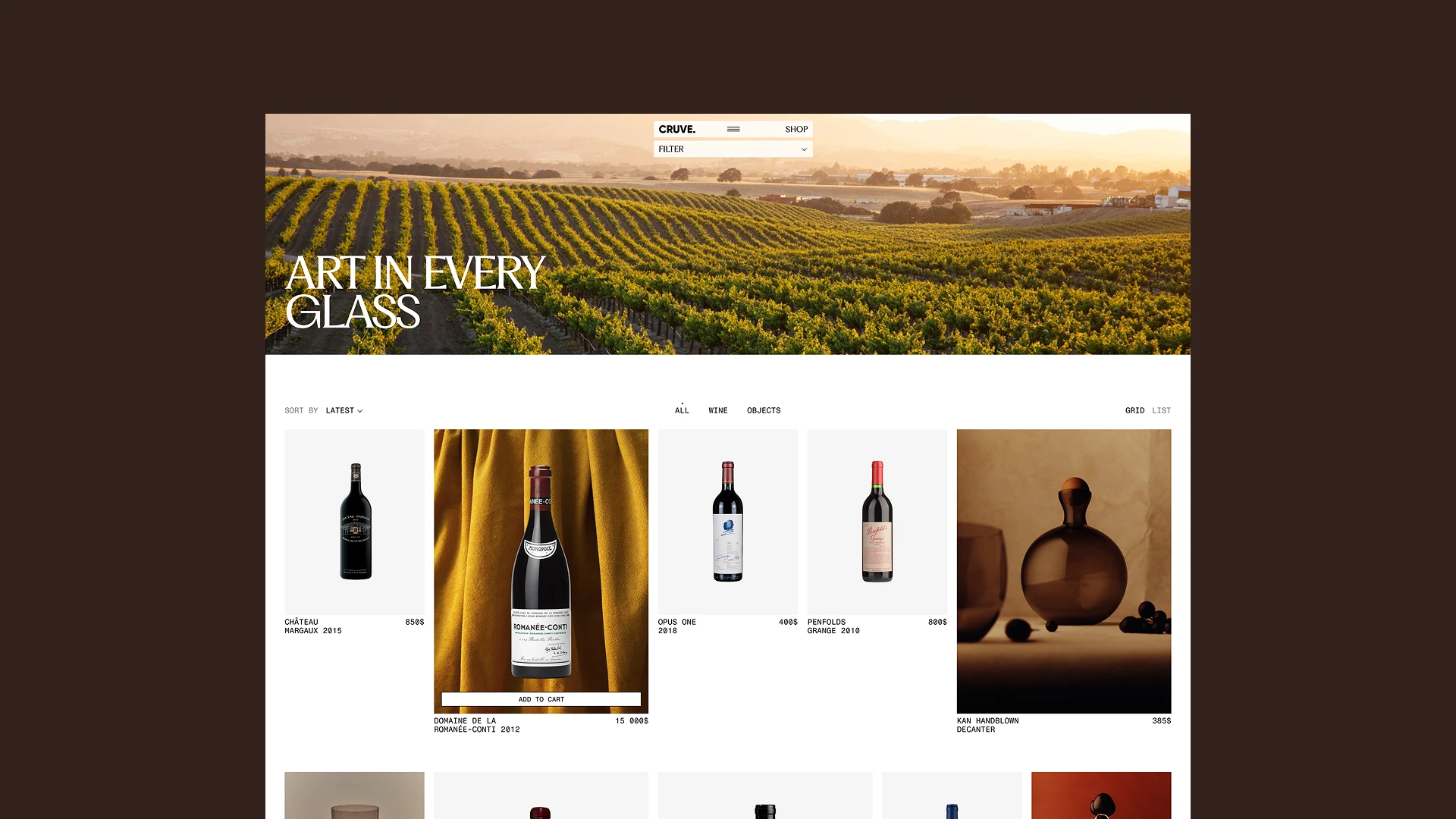 CRUVE. Winery — Изображение №9 — Интерфейсы на Dprofile